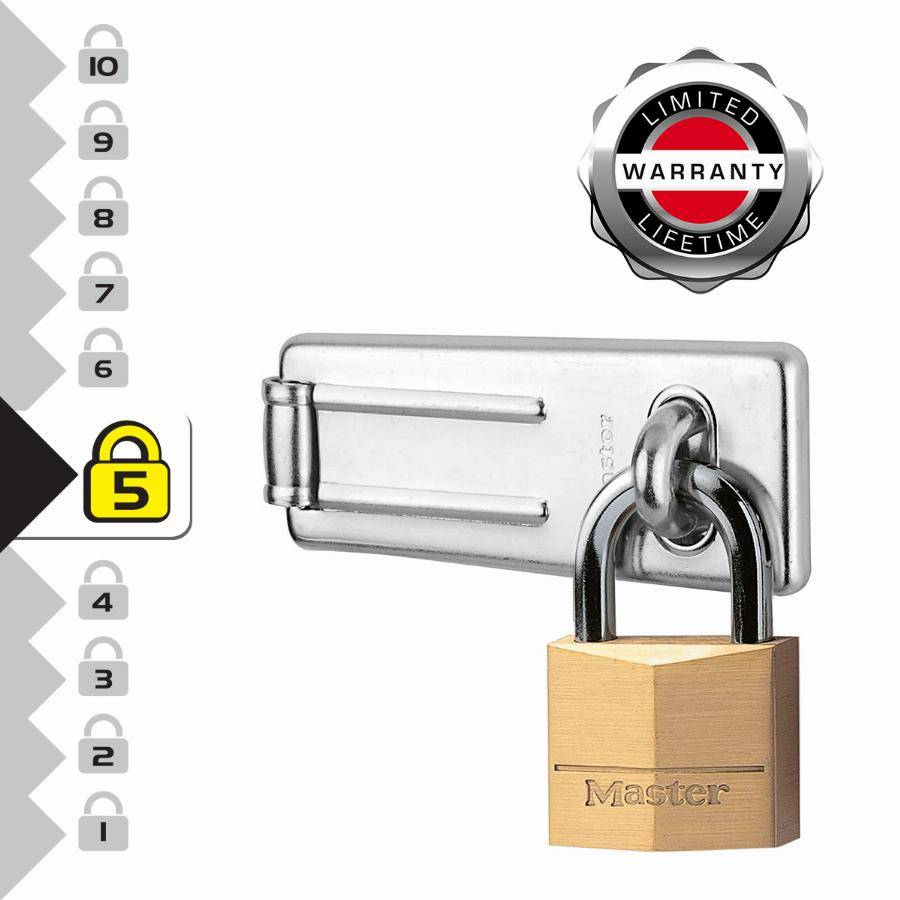 Master Lock - Pack moraillon de porte + cadenas à clé MASTERLOCK - 140703EURD - Image 4
