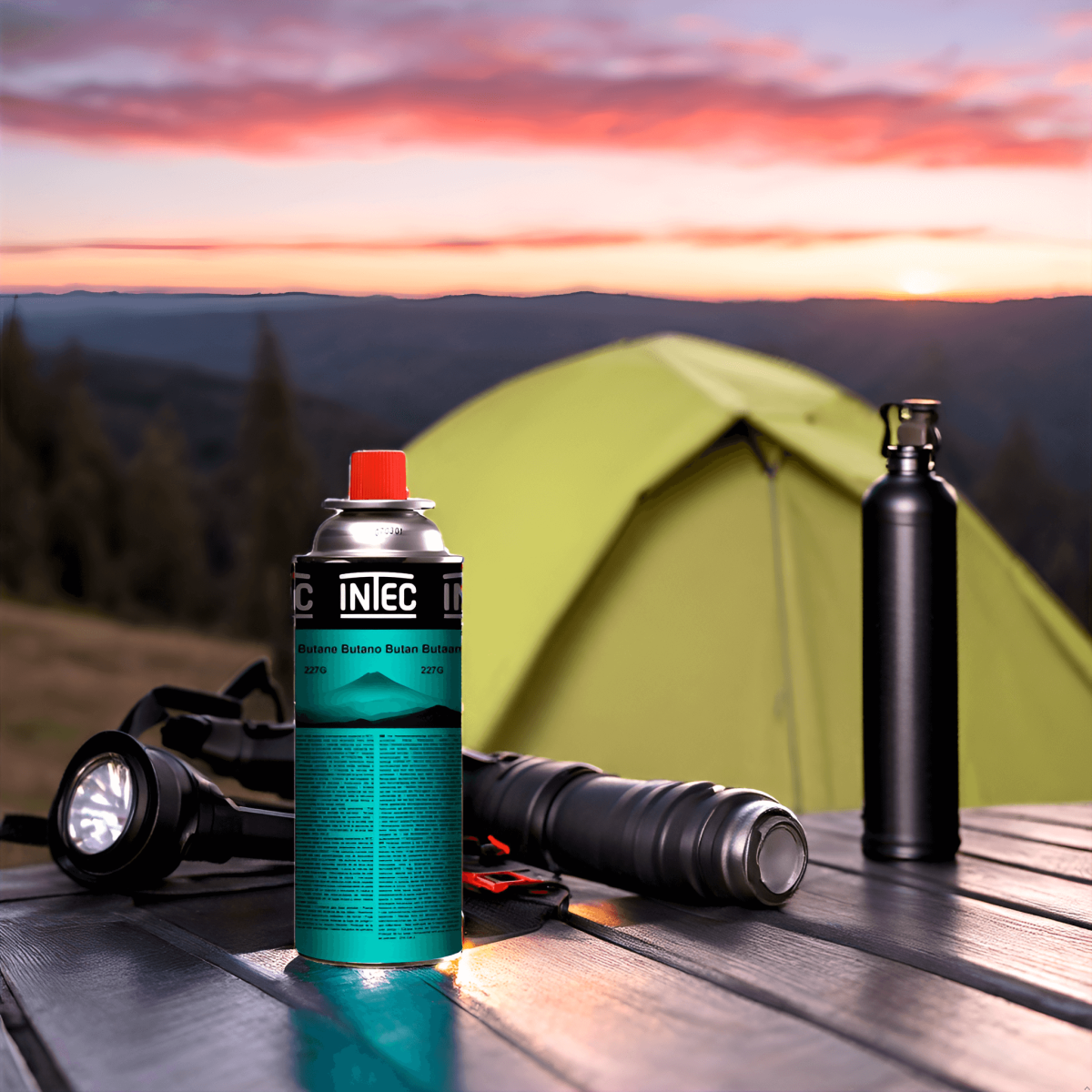 Intec - Bouteille de gaz Butane 250gr Cartouche de gaz Camping Compacte Encliquetable Réchaud Desherbeur INTEC - Image 2
