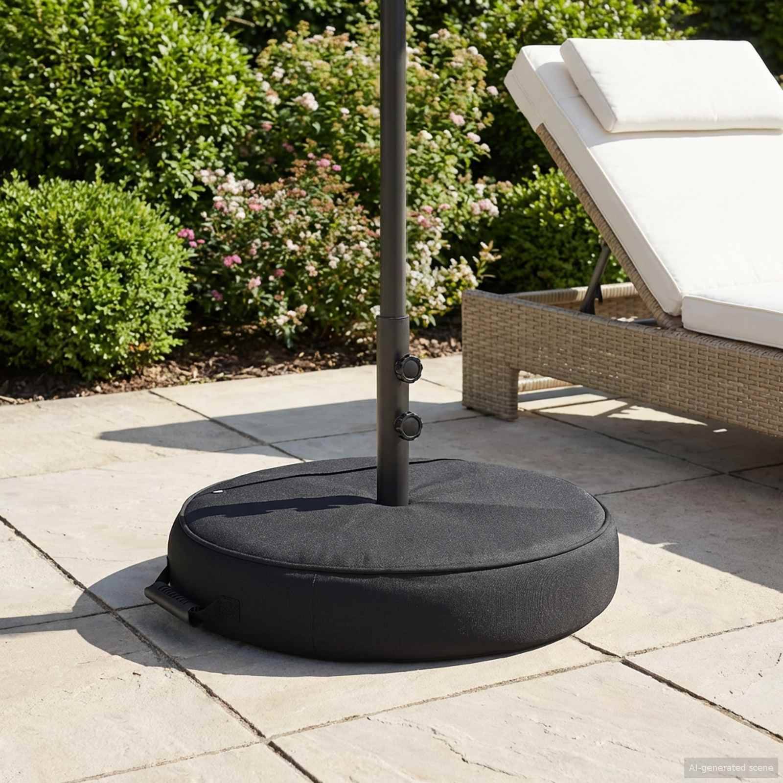 Base de parasol acier noir 65 x 65 x 40 cm - PANGIVO - Image 1
