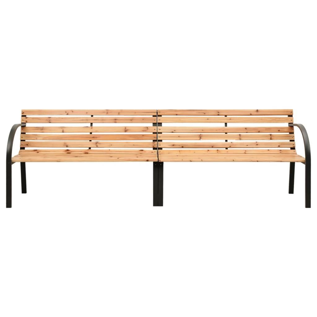 PANGIVO - Banc de jardin bois de sapin et acier naturel 225 x 54 x 73 cm - PANGIVO - Image 2
