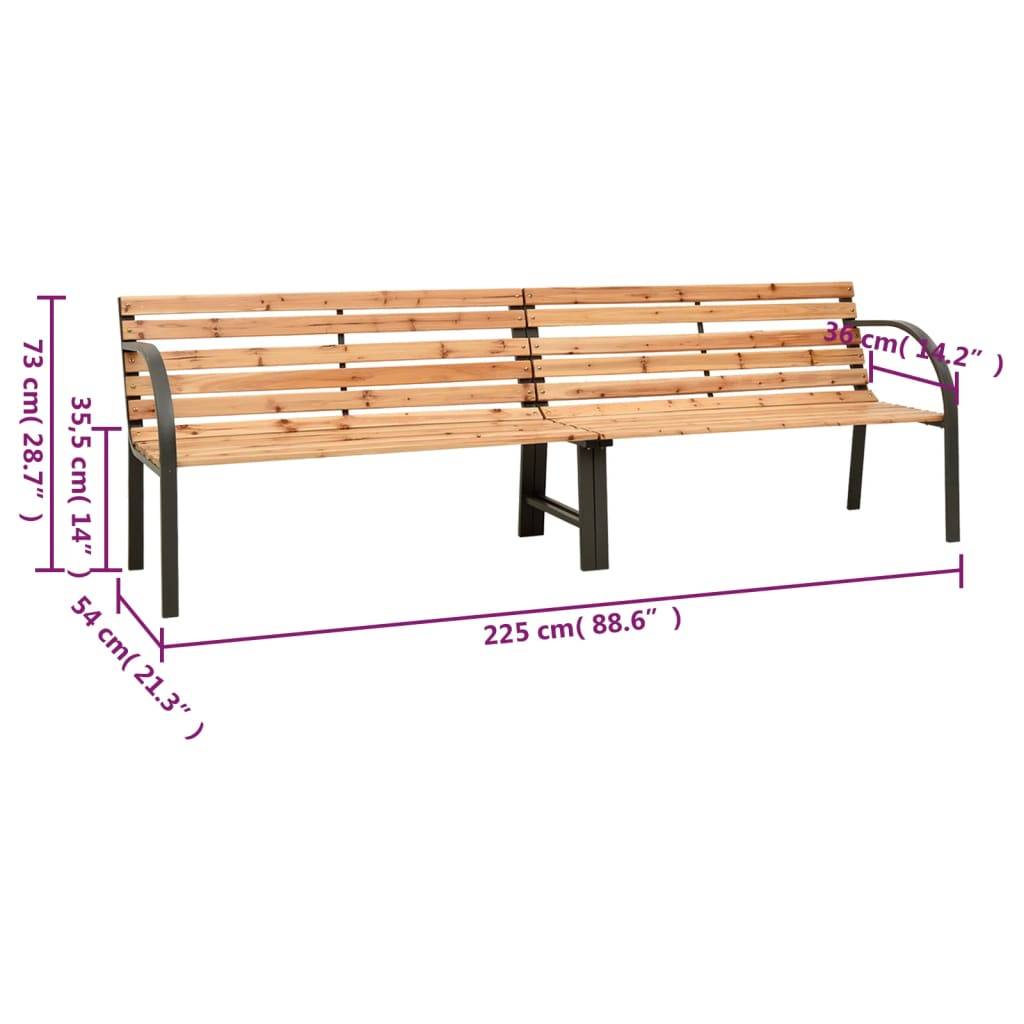 PANGIVO - Banc de jardin bois de sapin et acier naturel 225 x 54 x 73 cm - PANGIVO - Image 6