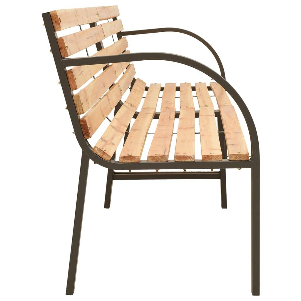 PANGIVO - Banc de jardin bois de sapin et acier naturel 225 x 54 x 73 cm - PANGIVO - Image 3