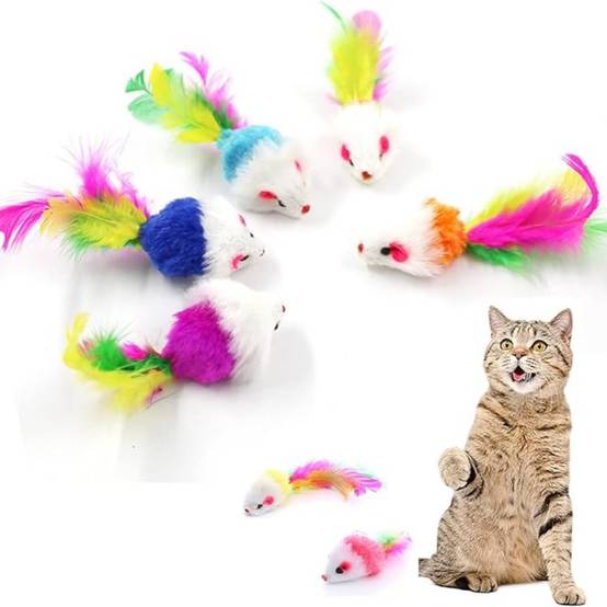 Lot de 10 peluches pour chat (couleurs aléatoires) - Image 5