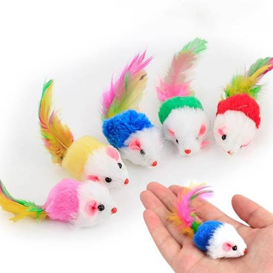 Lot de 10 peluches pour chat (couleurs aléatoires) - Image 2