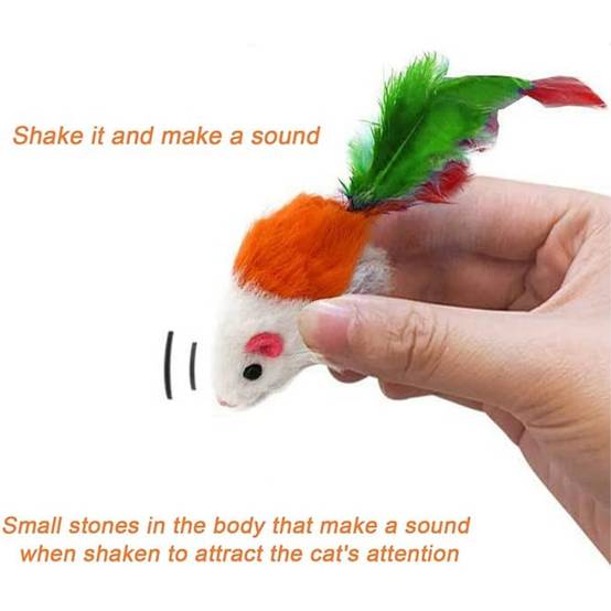 Lot de 10 peluches pour chat (couleurs aléatoires) - Image 3