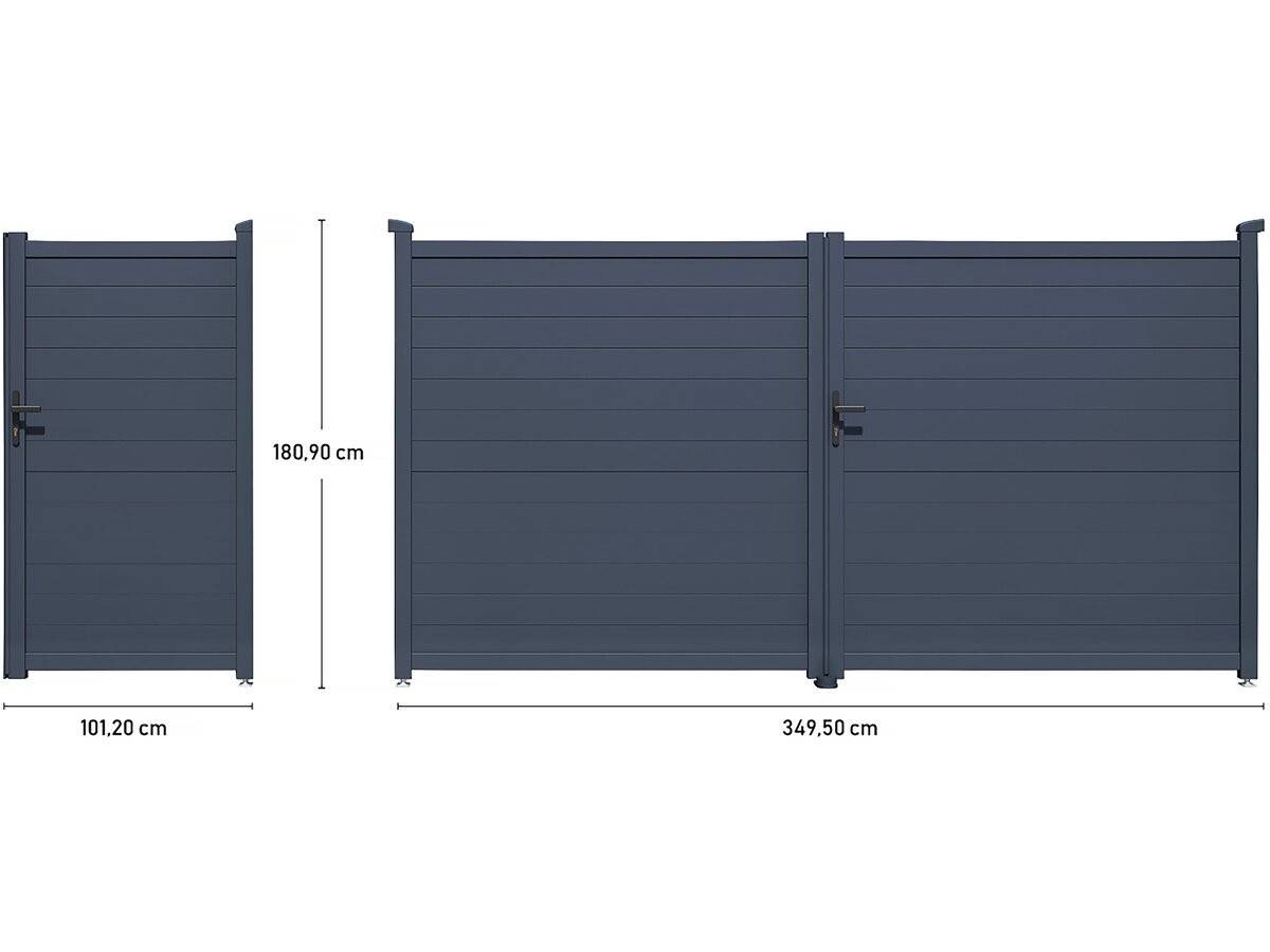 Pack Portail + Portillon "marc" - Gris -habitat Et Jardin - Image 3