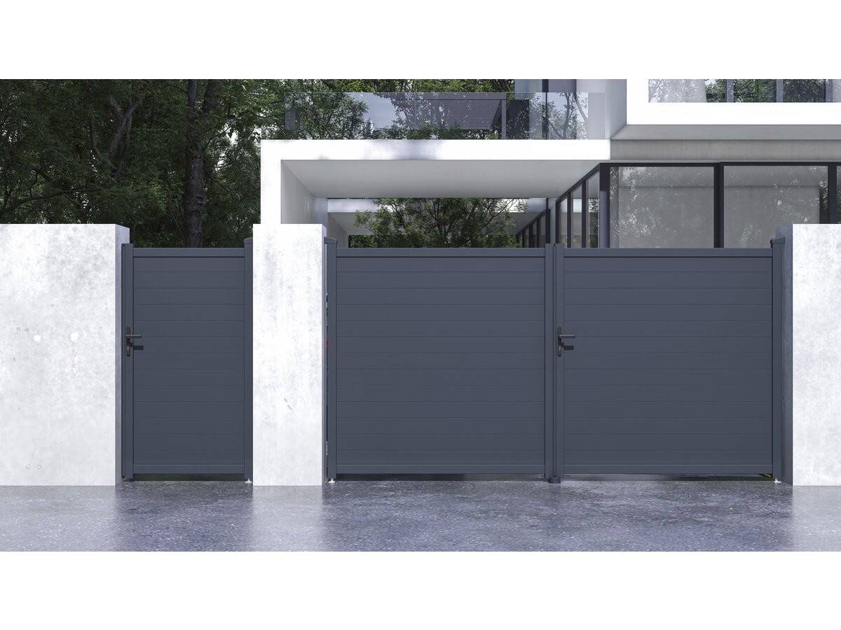 Pack Portail + Portillon "marc" - Gris -habitat Et Jardin - Image 2