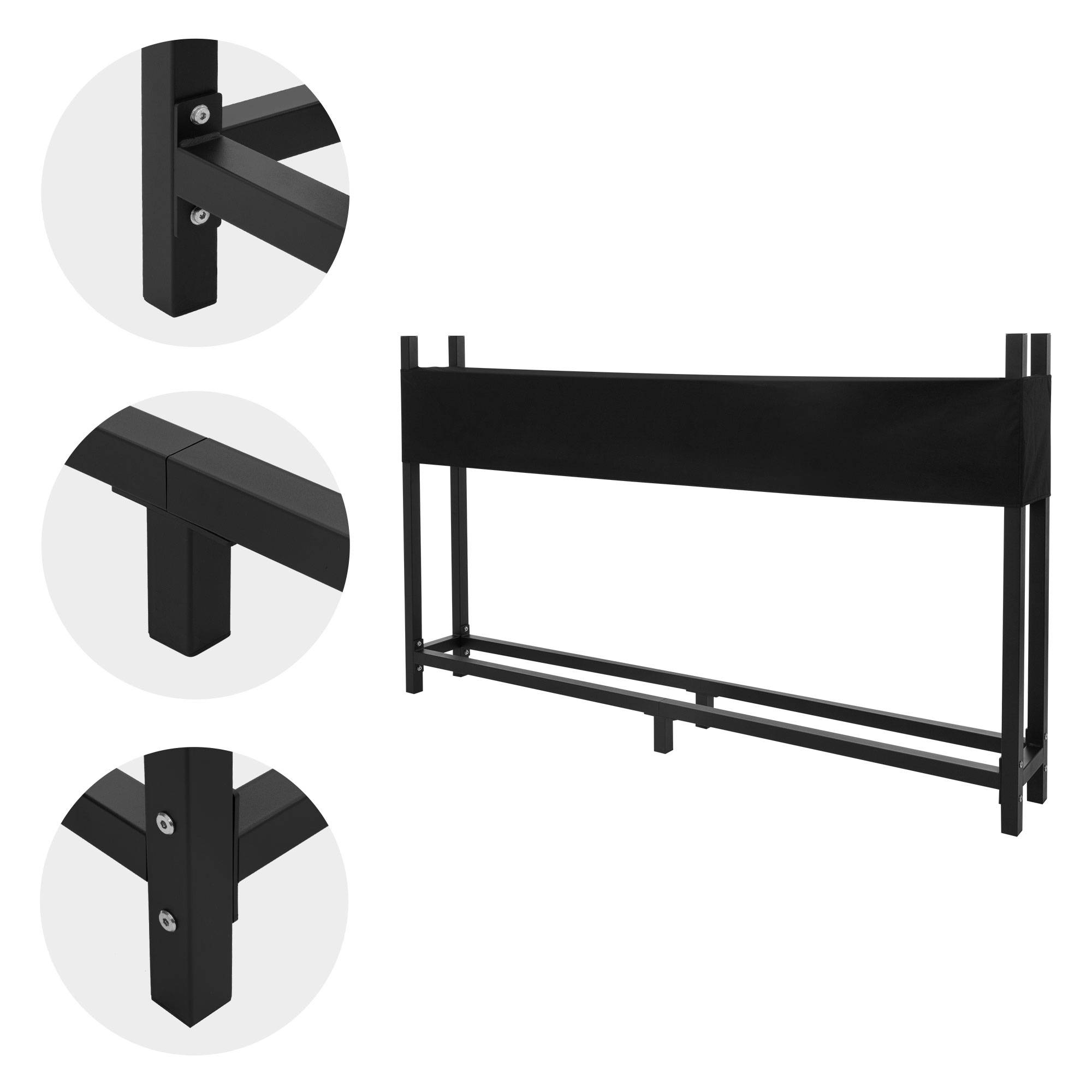Ml-Design - Étagère pour bois de chauffage avec couvercle en acier anthracite 200x25x115 cm - Image 3
