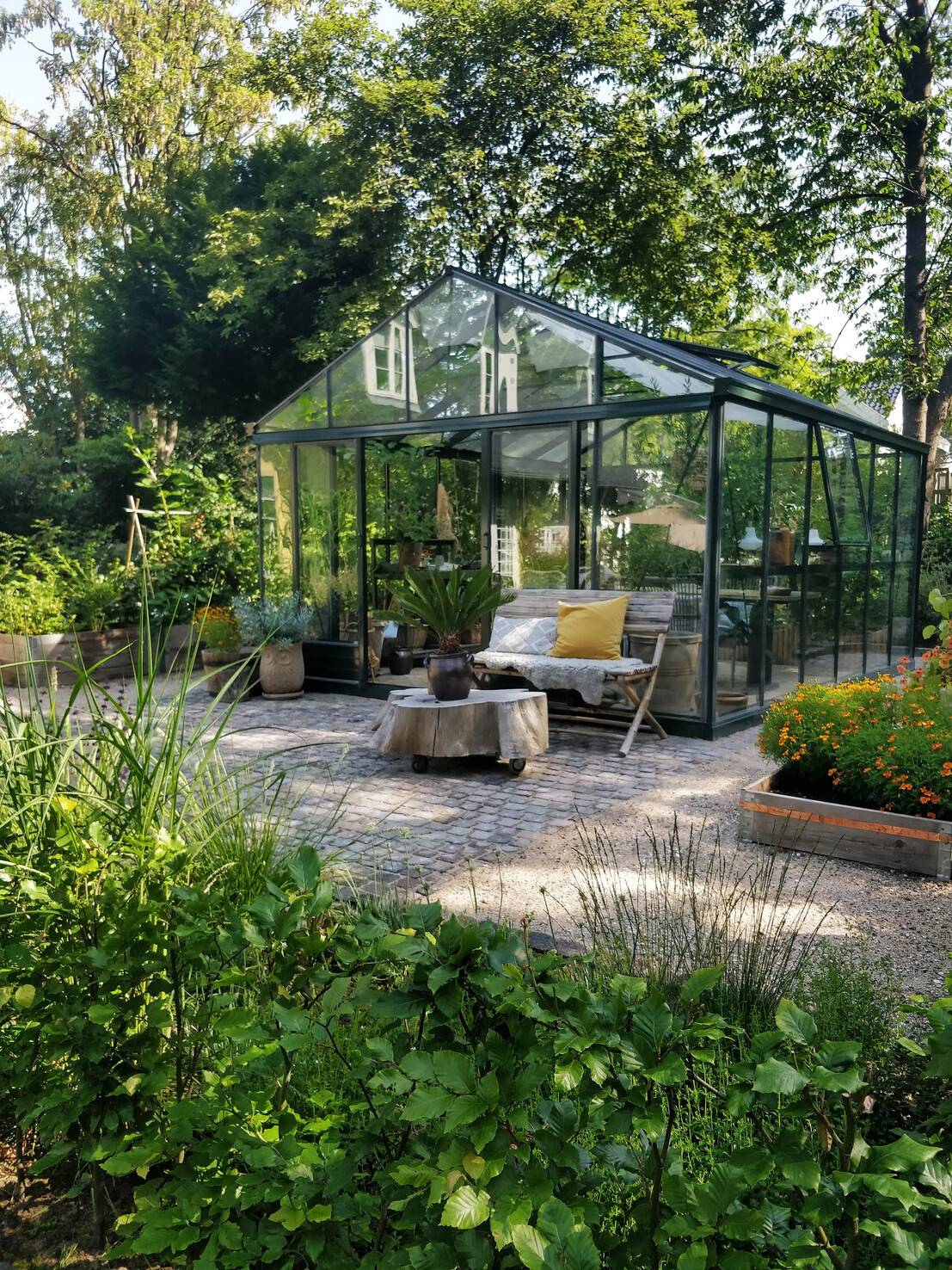 30m² - Serre en polycarbonate 8 mm alvéolés  - Euro Plus - Laquée - 30m² - beige gris - L'atelier Des Serres - Image 6