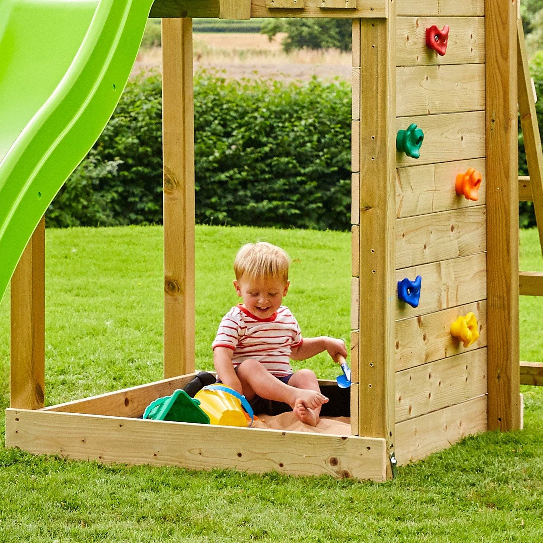 Tp Toys - AIre de jeux tour avec mur d'escalade et toboggan - bois FSC® - H270 cm - CLÉMATITE SKYWOOD - Image 7