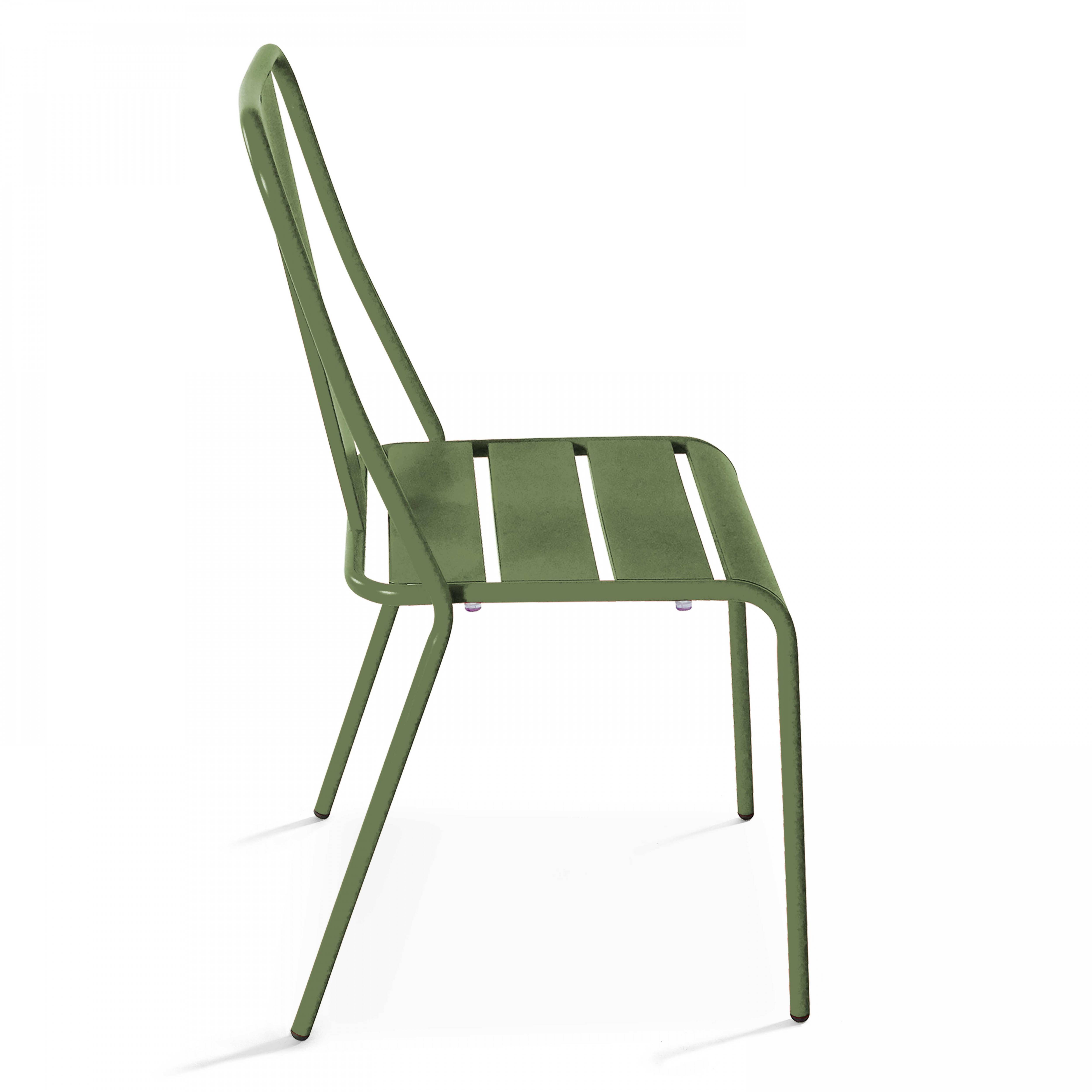 Oviala - Chaise de jardin en métal vert cactus Dieppe - Oviala - Image 4