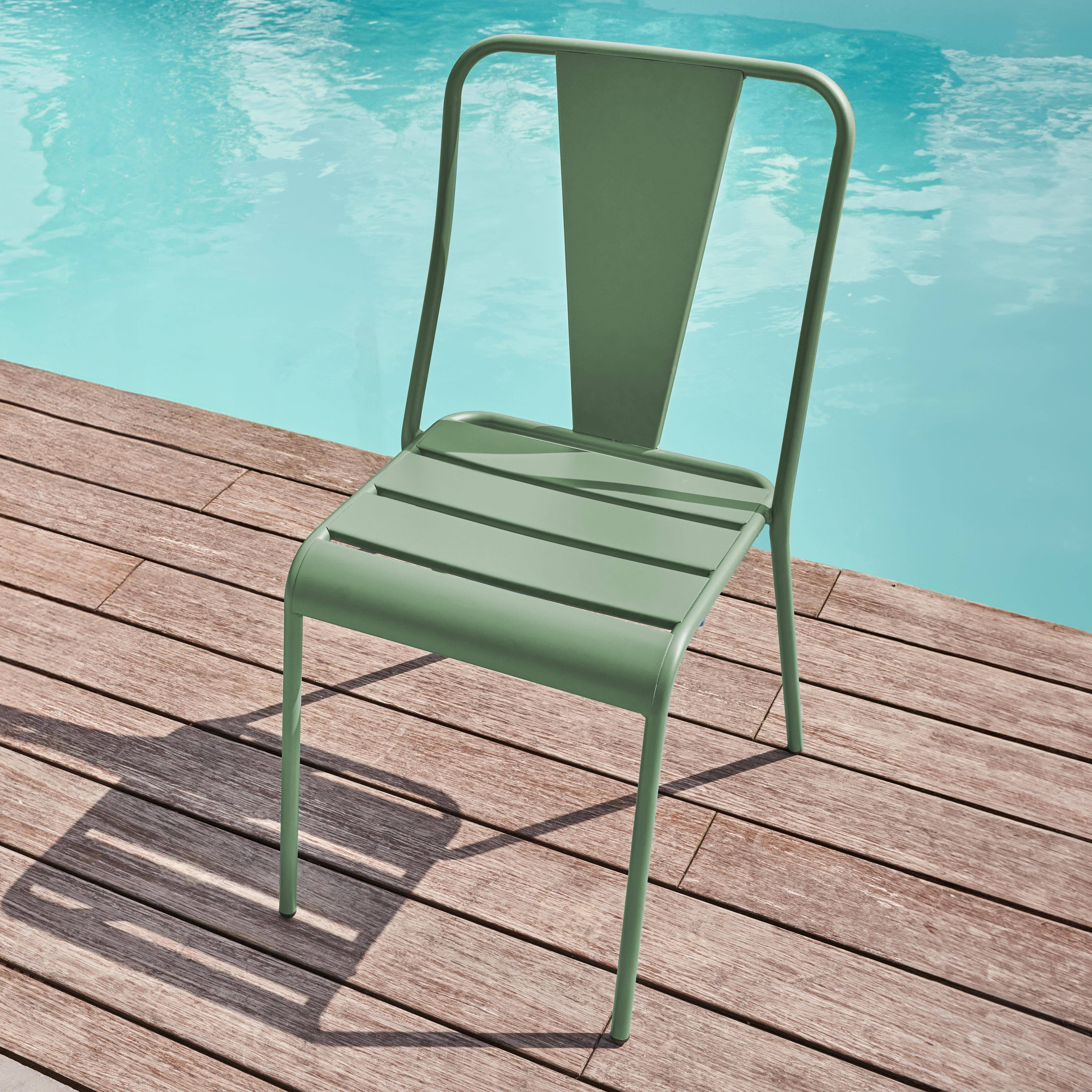 Oviala - Chaise de jardin en métal vert cactus Dieppe - Oviala - Image 6