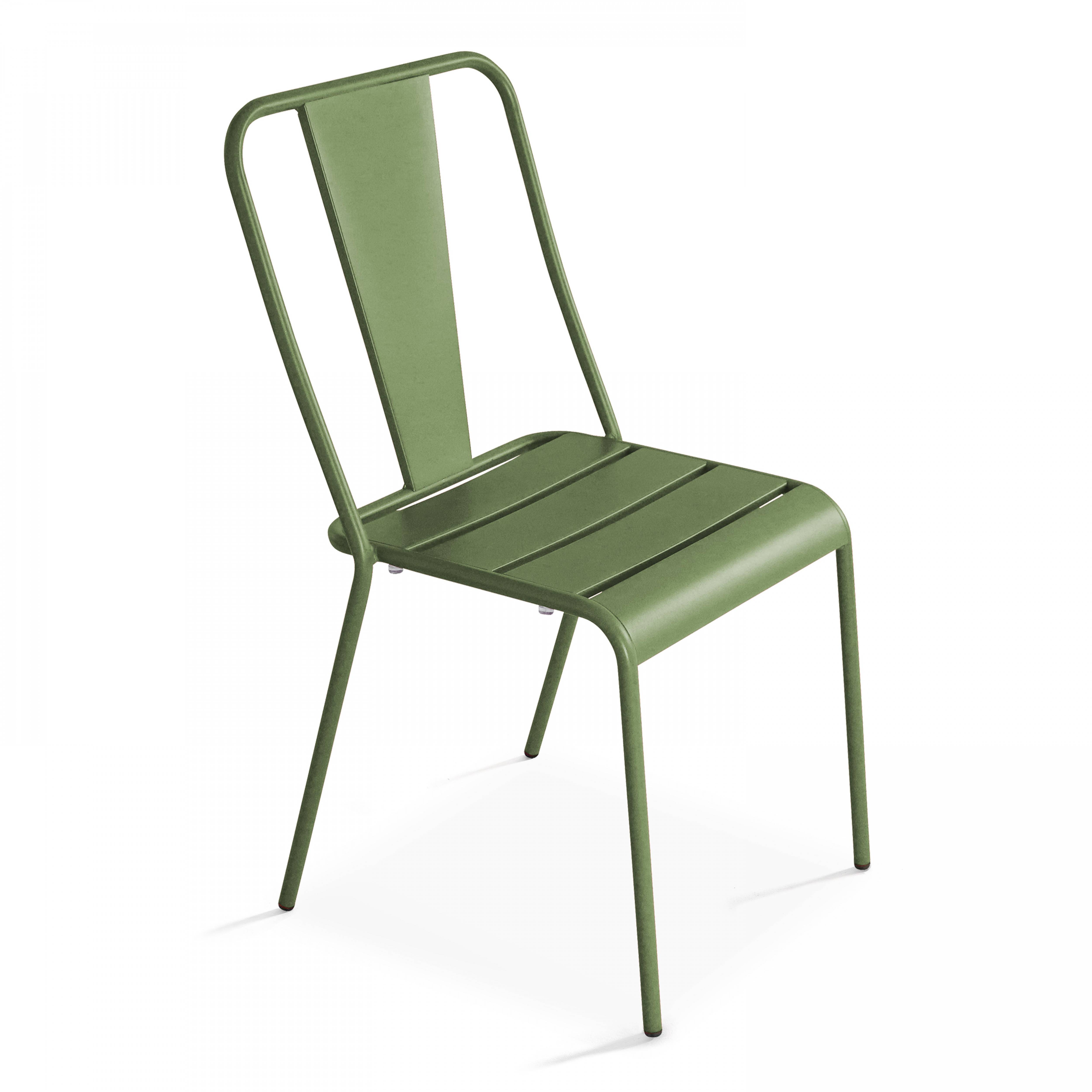 Oviala - Chaise de jardin en métal vert cactus Dieppe - Oviala - Image 5