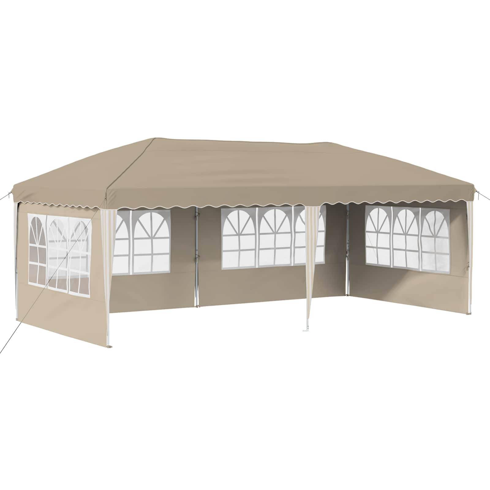 ComfortXL - Tente de réception pliable acier oxford marché événement montage rapide 575x289cm crème - ComfortXL Outdoor Living - Image 2