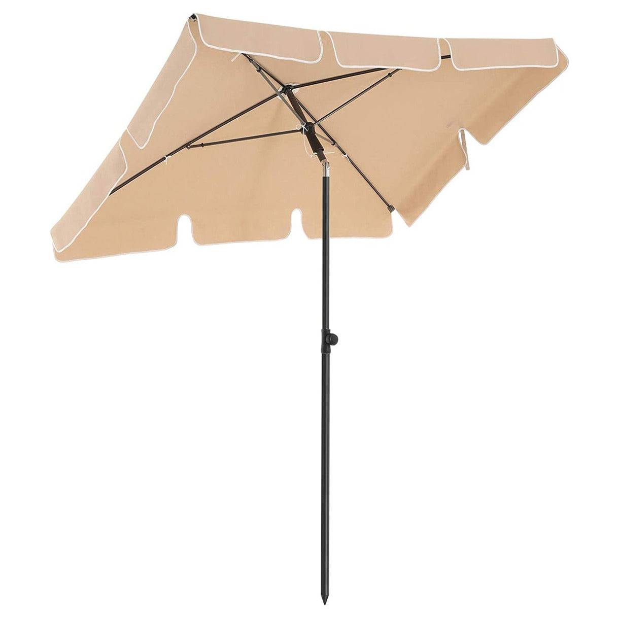 Helloshop26 - Parasol de balcon rectangulaire 1,8 x 1,25 m protection UPF 50+ ombrelle toile avec revêtement en PA sac de transport terrasse jardin sans socle taupe - Image 1