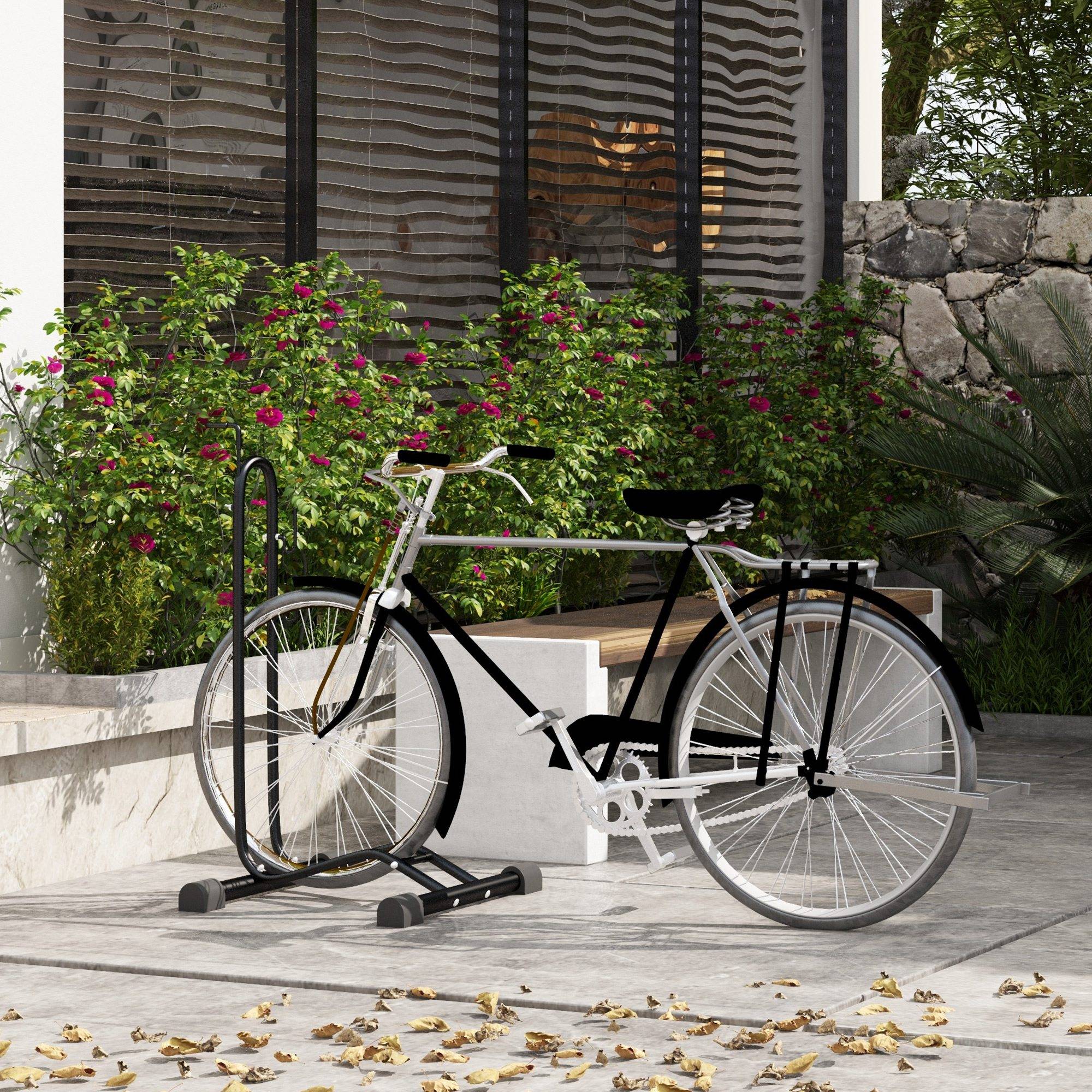 Support noir pour vélos vertical ou horizontal, crochets réglables 24 à 29 pouces 700c, garage rangement - Image 4