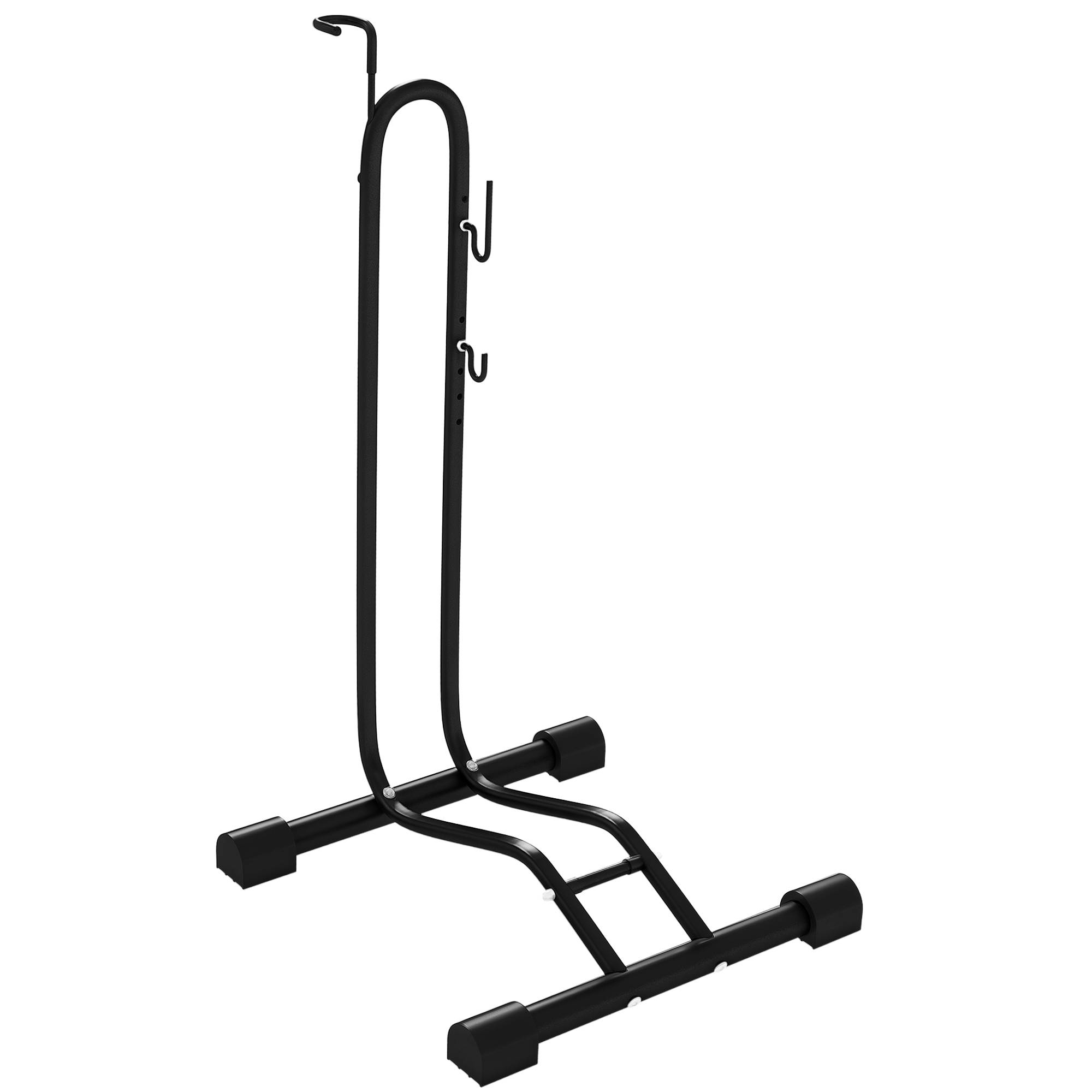 Support noir pour vélos vertical ou horizontal, crochets réglables 24 à 29 pouces 700c, garage rangement - Image 1