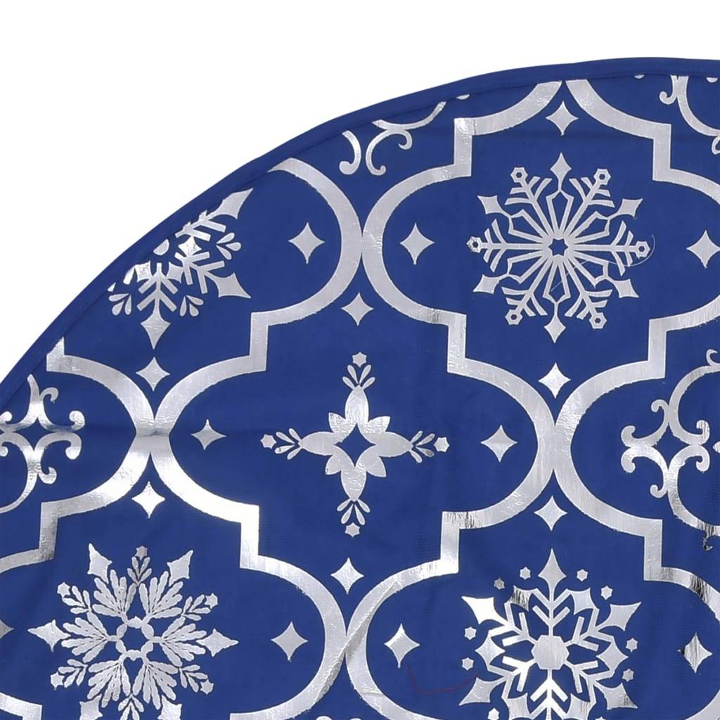 Jupe de sapin de Noël - Robe de sapin - Tapis de sapin de luxe avec chaussette Bleu 90 cm Tissu - Image 6
