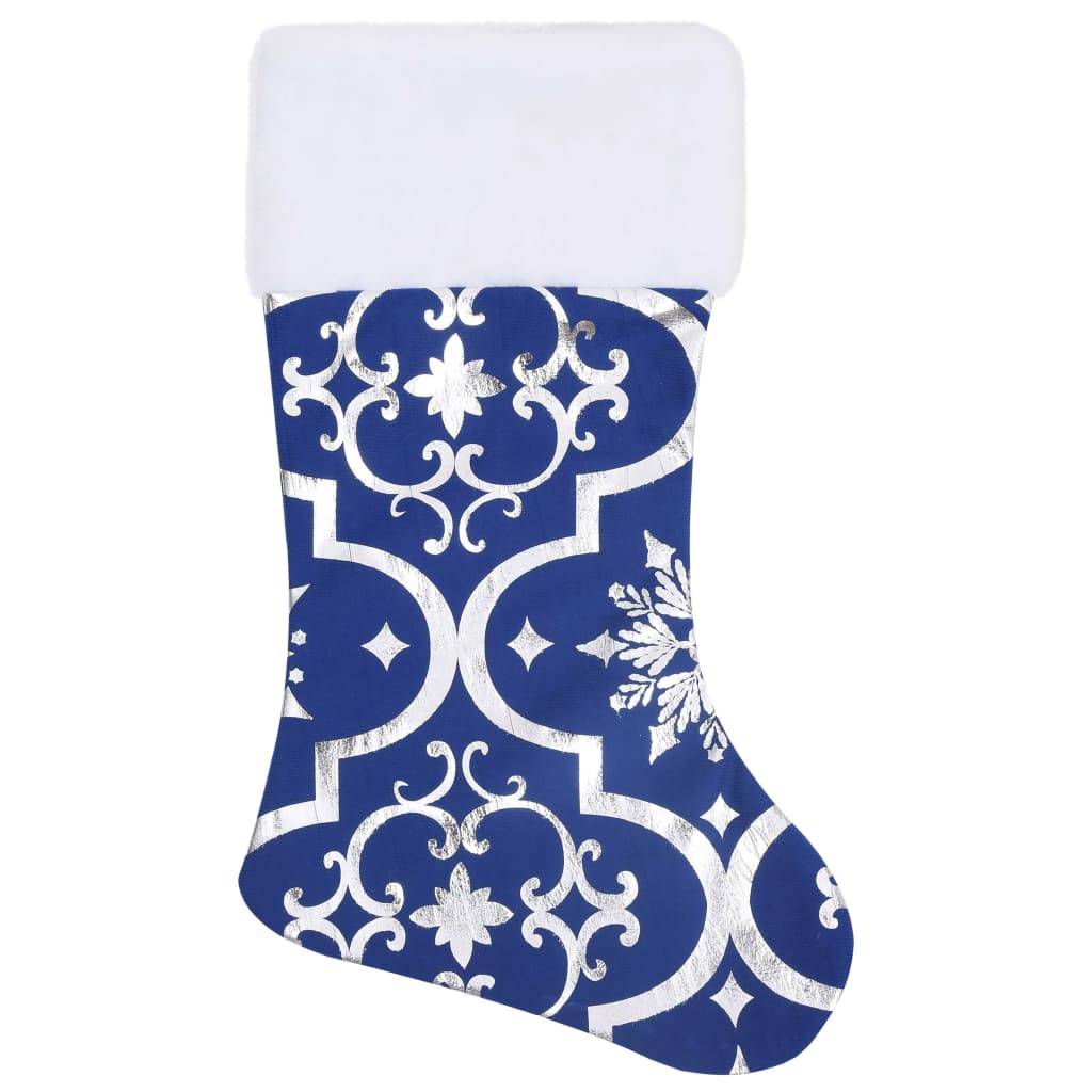 Jupe de sapin de Noël - Robe de sapin - Tapis de sapin de luxe avec chaussette Bleu 90 cm Tissu - Image 4