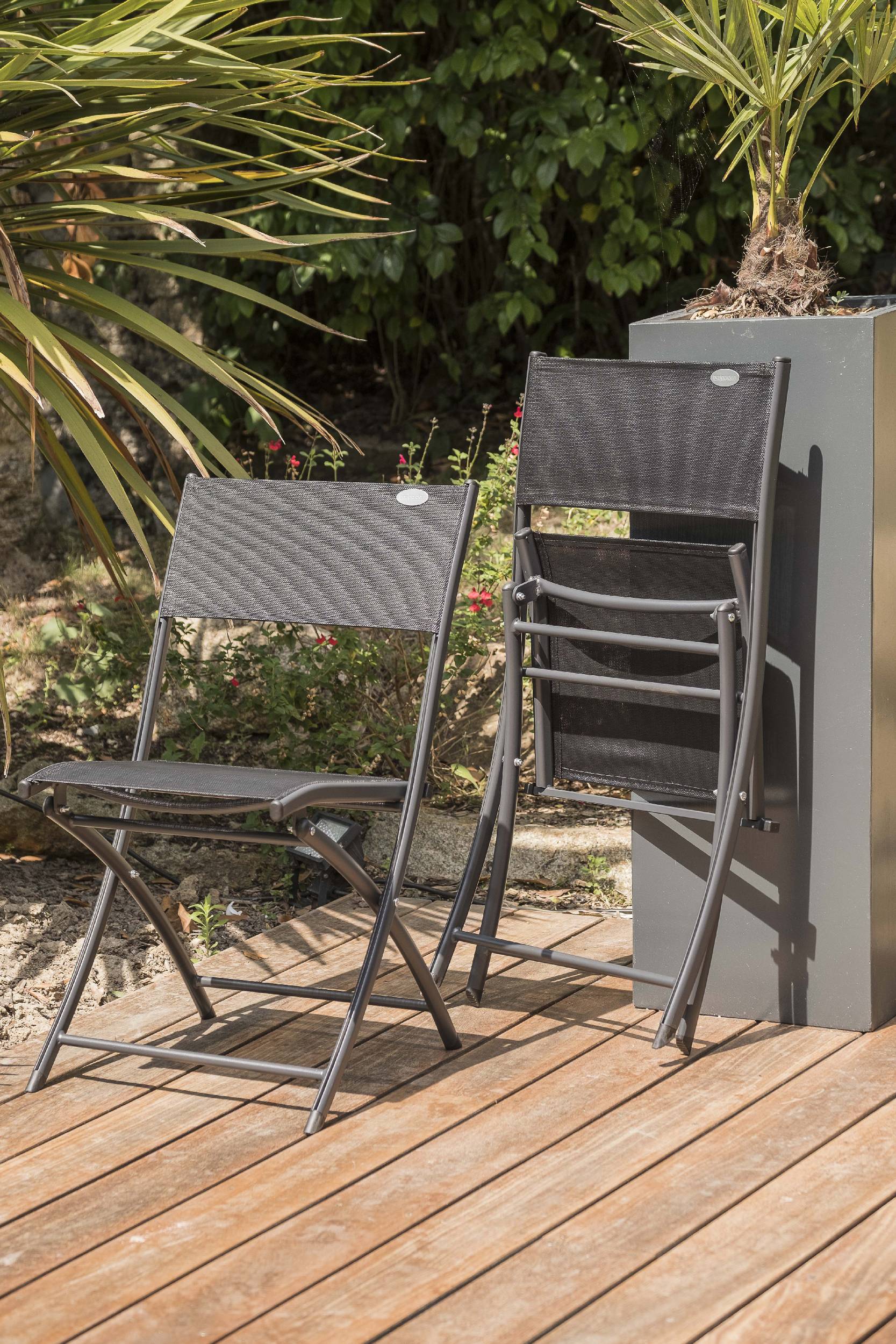 Dcb Garden - Ensemble repas de jardin 6 places en aluminium - Gris anthracite - BOSTON - Image 3