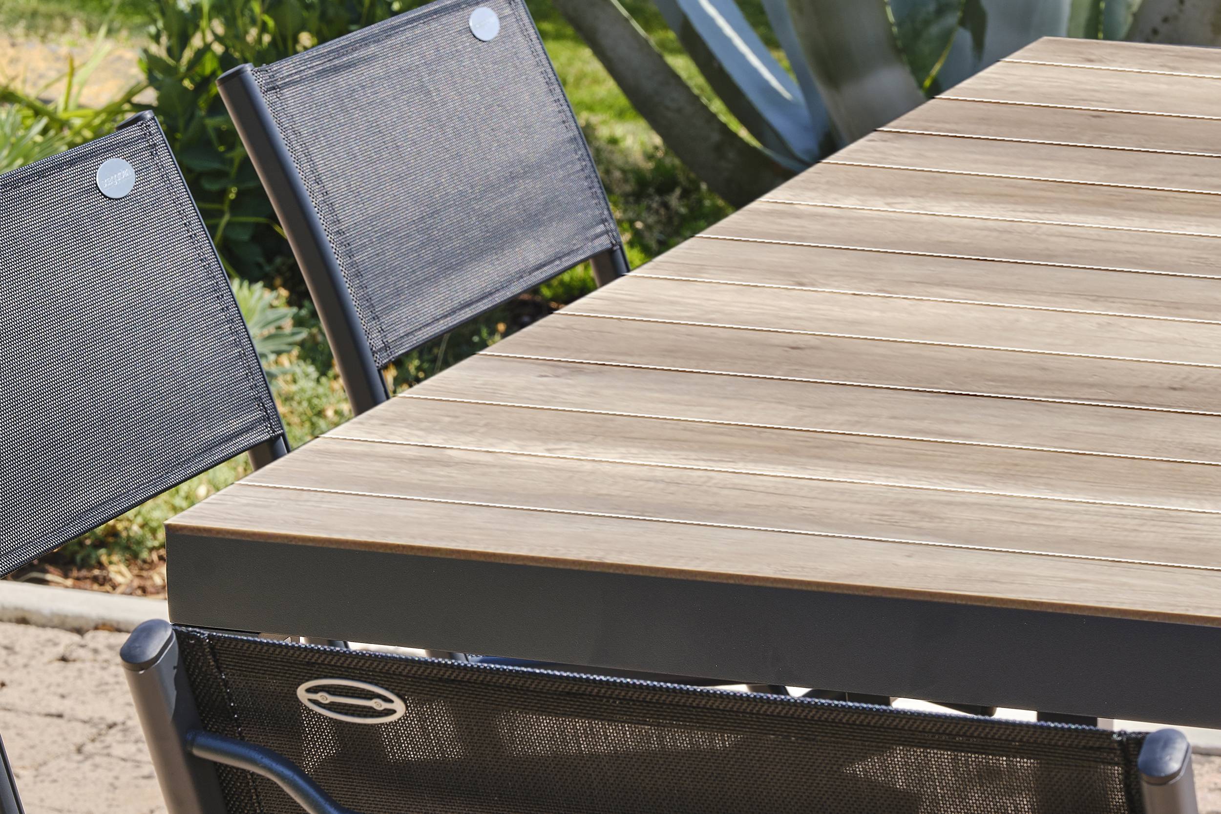 Dcb Garden - Ensemble repas de jardin 6 places en aluminium - Gris anthracite - BOSTON - Image 4