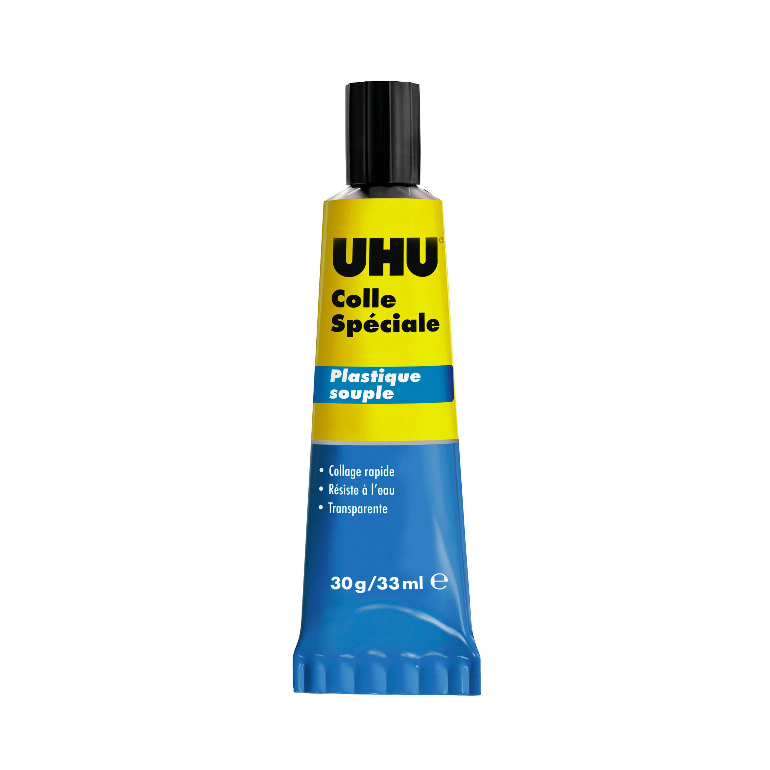UHU Colle spéciale plastique souple - colle idéale pour toutes les matières plastiques souples, transparente, tube 30g - Image 2