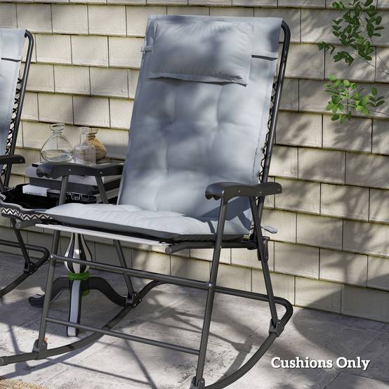 Lot de 2 coussins pour transats, déperlants, pour transats de jardin, 50 x 116 x 5 cm, gris clair - Image 10