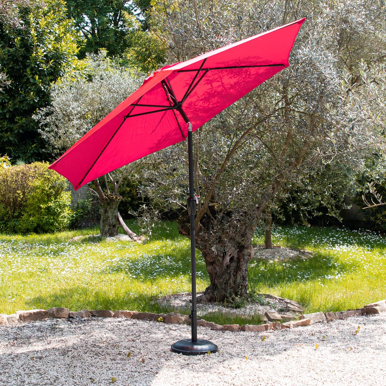Happy Garden - Parasol droit HAPUNA rond 2,70m de diamètre fuchsia - HAPPY GARDEN - Image 2
