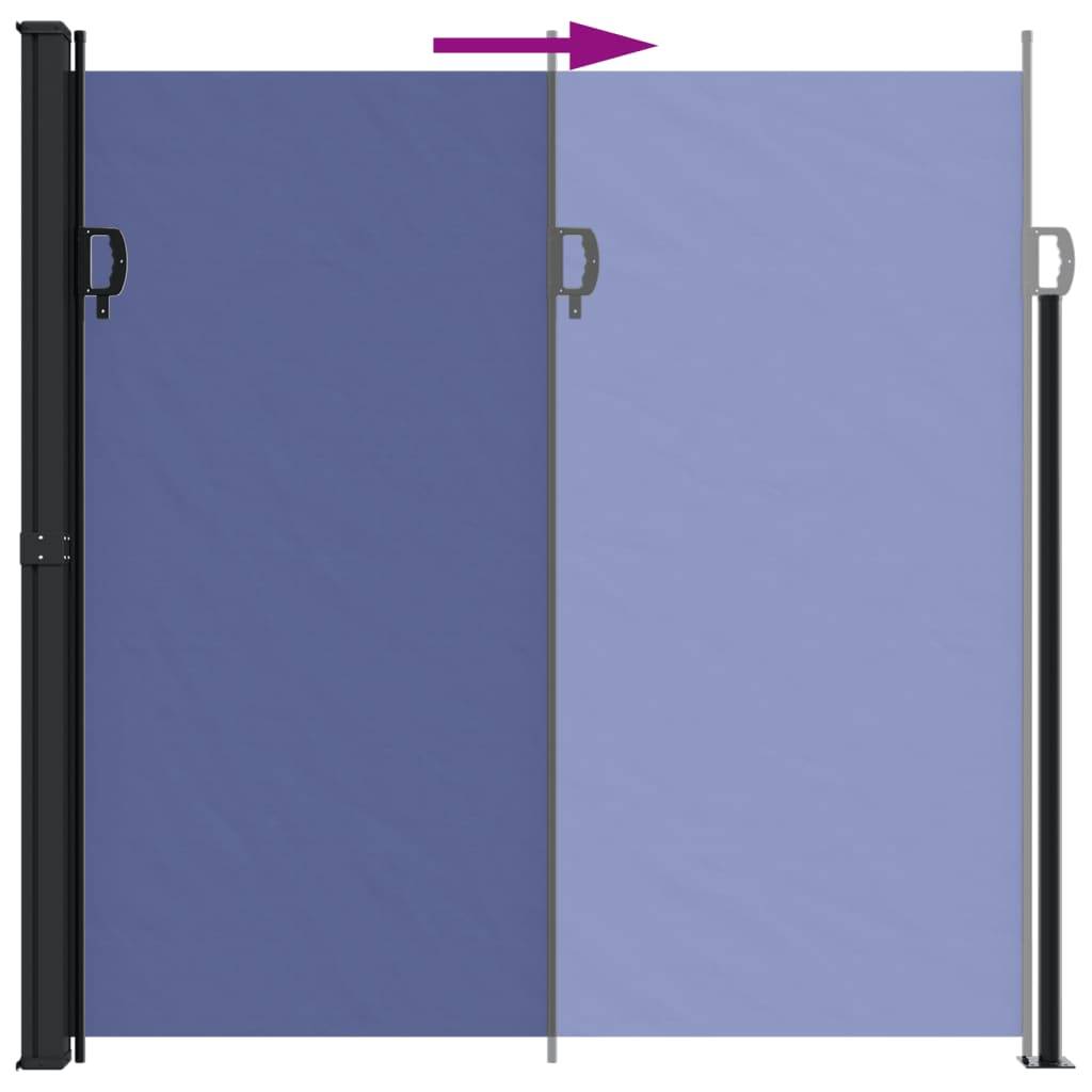 Store Banne - Auvent latéral rétractable bleu 200x500 cm - MEUBLE PRO - Image 5