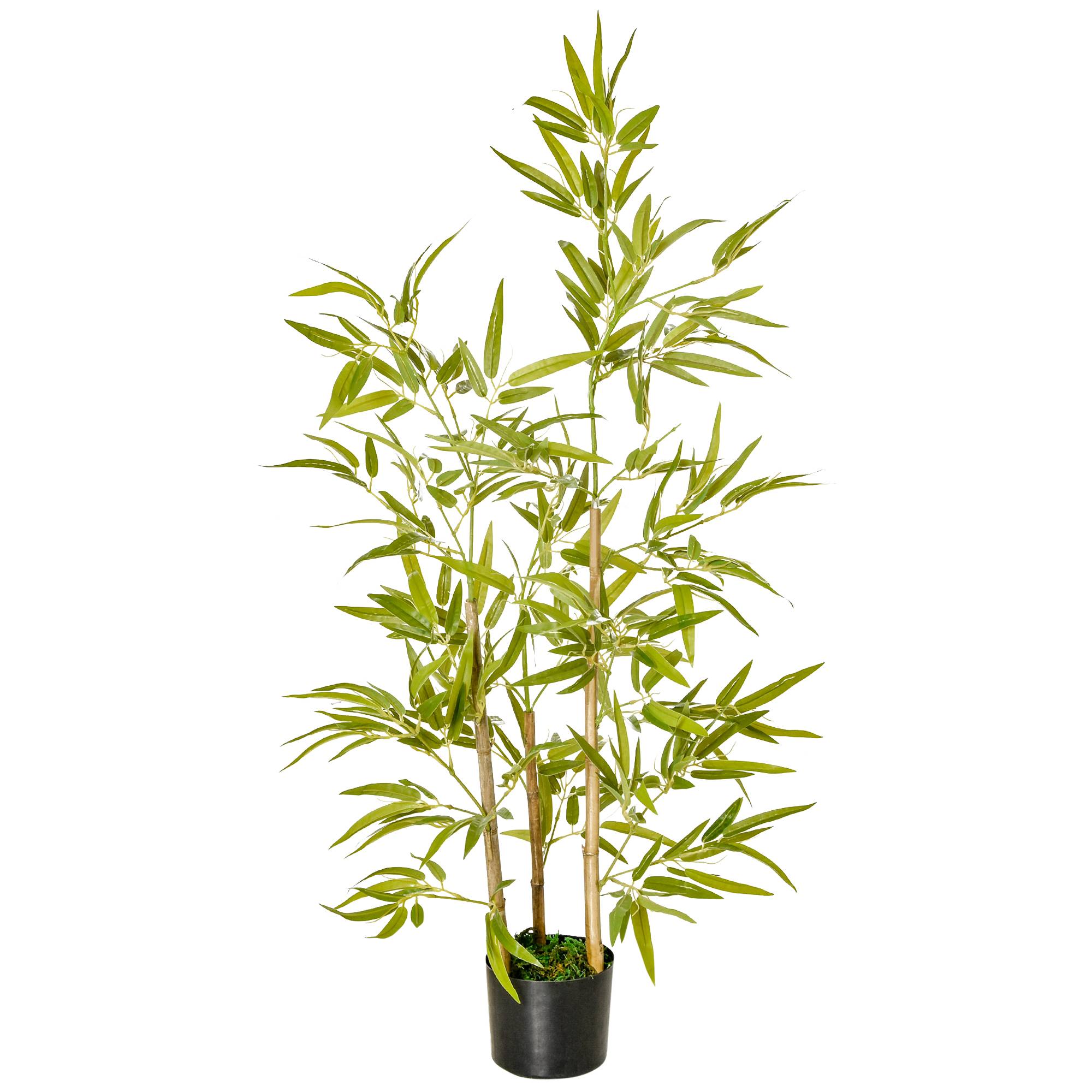 Plante artificielle intérieur 120 cm pot 336 feuilles faux bambou réaliste intérieur extérieur - Image 2