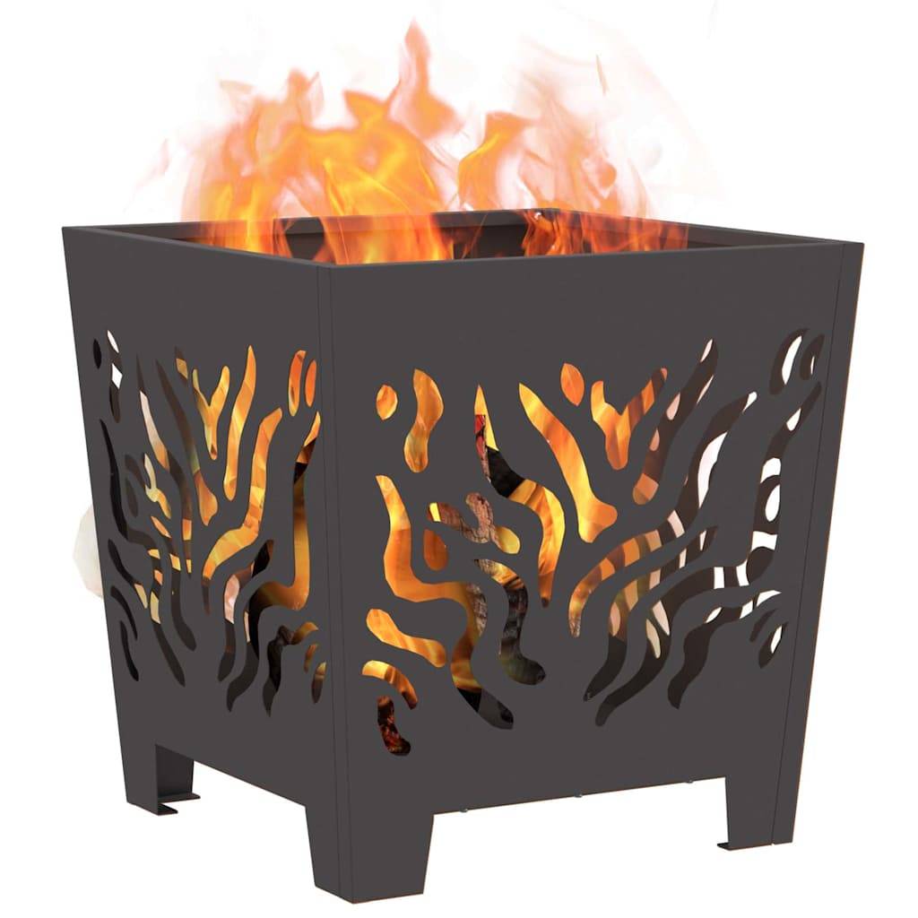 ComfortXL - Brasero Cube Design en Acier Foyer Extérieur Moderne pour Balcon Jardin Noir 40 cm – ComfortXL Outdoor Living - Image 3