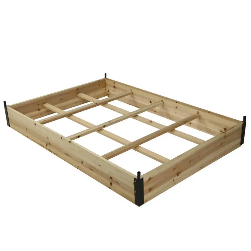 Carré potager en bois de sapin avec housse PVC 115x80x54cm - Montage facile - Image 4