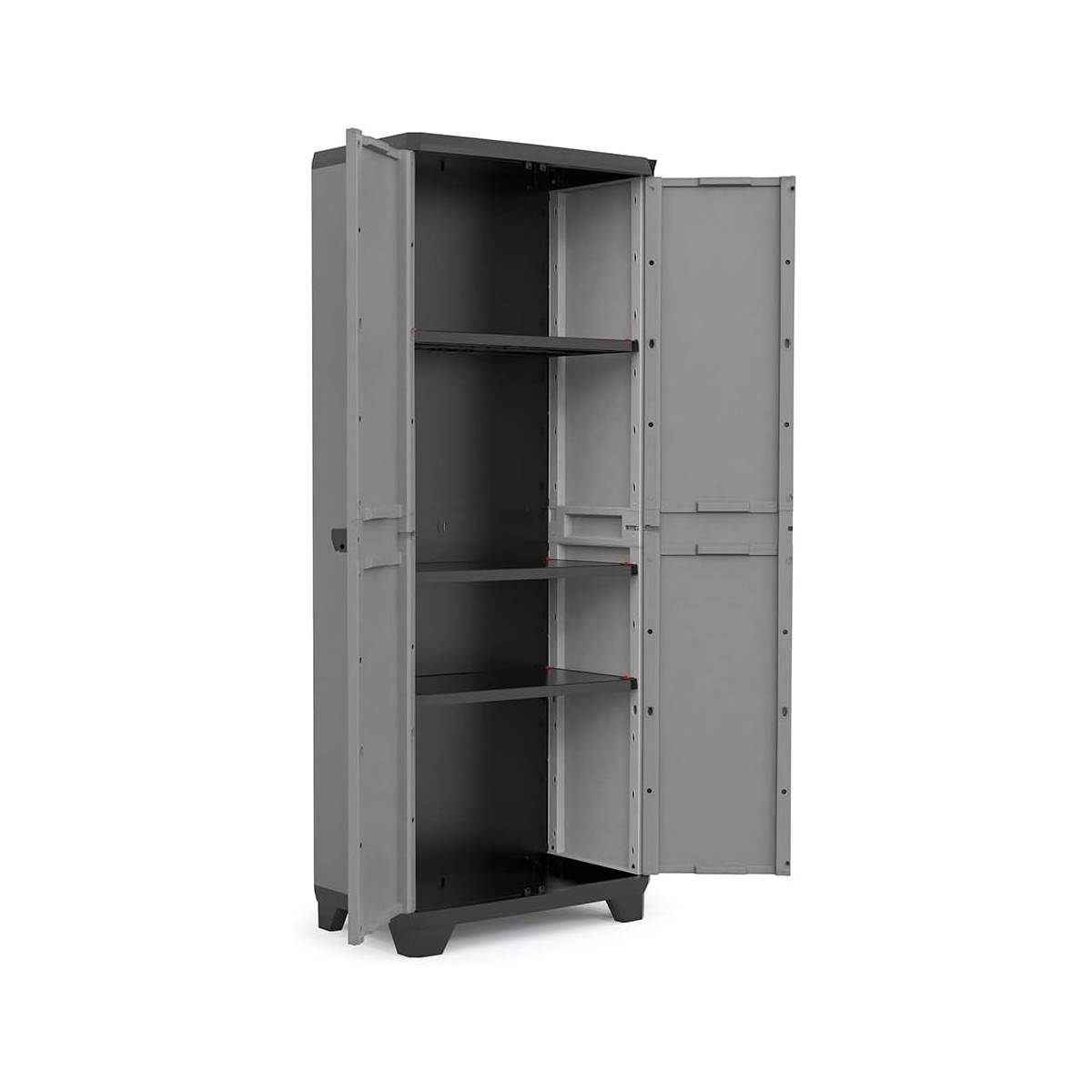 Keter - Armoire de rangement 38 x 39 x 173 cm 2 Portes 3 Étagères 15kg Réglables Grise Intérieur / Exterieur KETER - Image 8