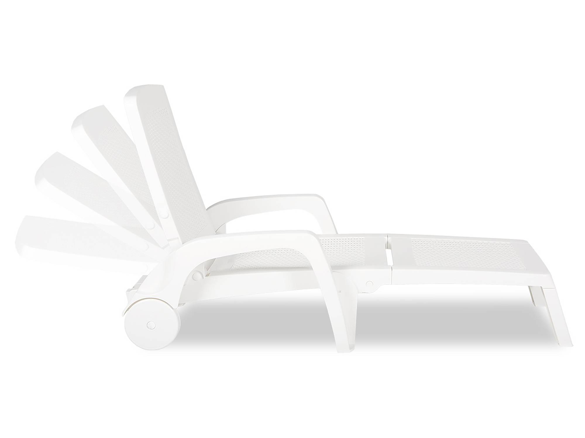 Dmora - Bain au soleil Saturno, Bain au soleil de jardin réglable avec accoudoirs, Chaise longue d'extérieur, 100% Made in Italy, 190x46h70 cm, Blanc - Dmora - Image 7