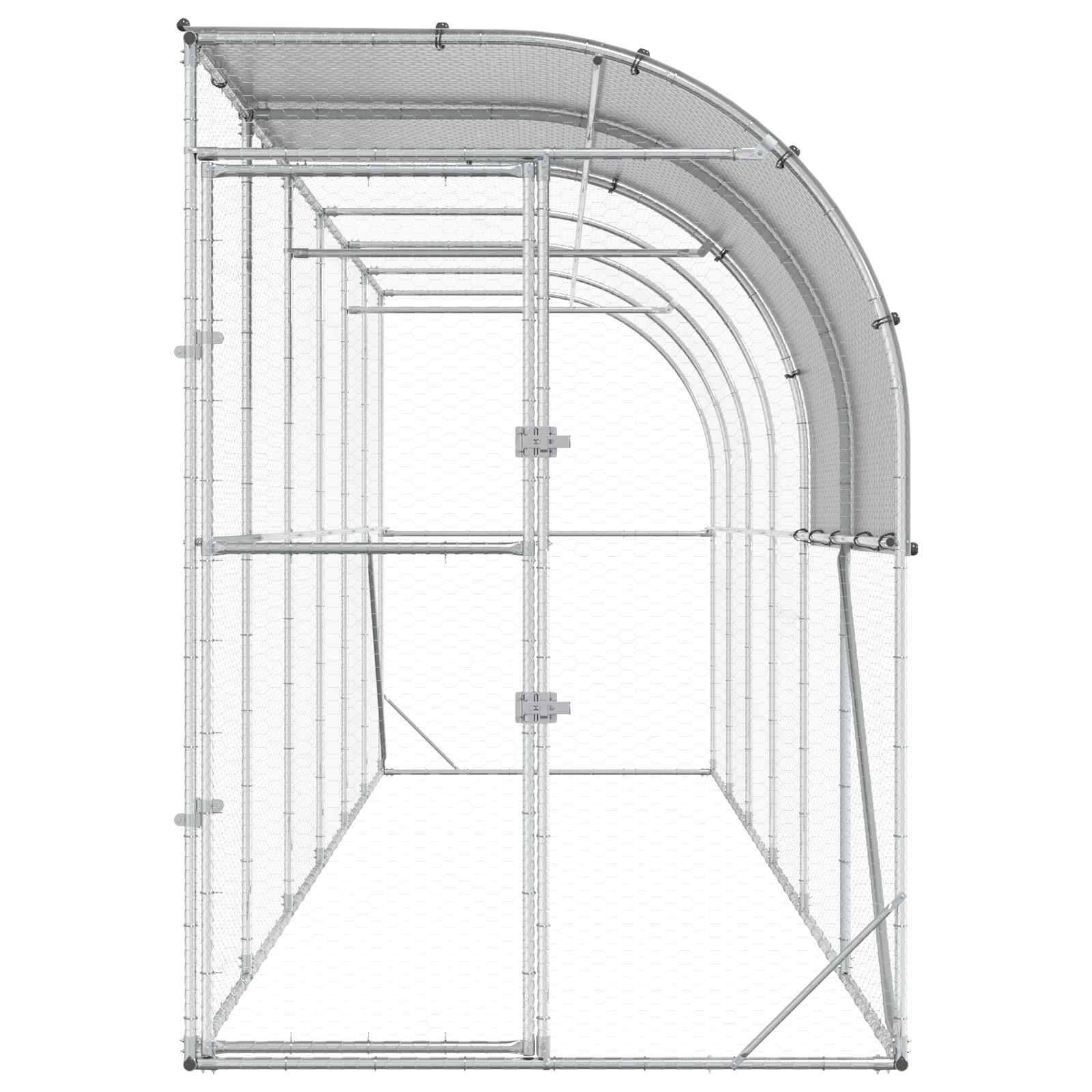 Vidaxl - Poulailler contre le mur Argenté 600 x 100 x 215 cm vidaXL 3434712 - Image 5
