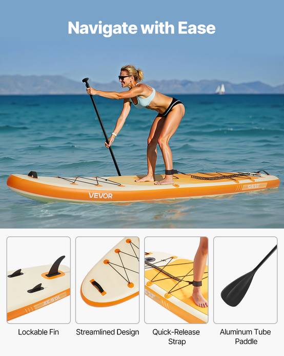 VEVOR Paddle gonflable 323 cm, sup, ultra-légère, accessoires, sac à dos. - Image 4