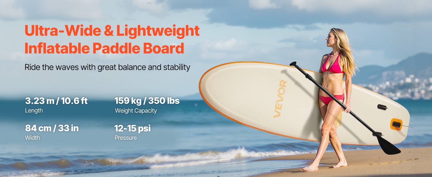 VEVOR Paddle gonflable 323 cm, sup, ultra-légère, accessoires, sac à dos. - Image 9
