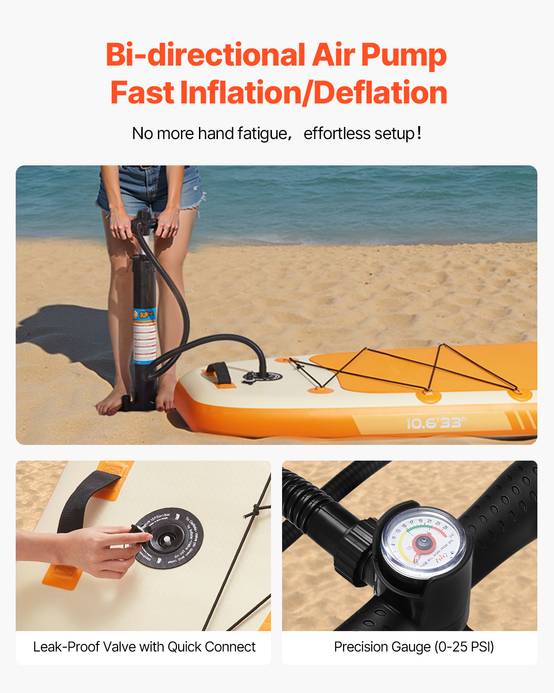 VEVOR Paddle gonflable 323 cm, sup, ultra-légère, accessoires, sac à dos. - Image 5
