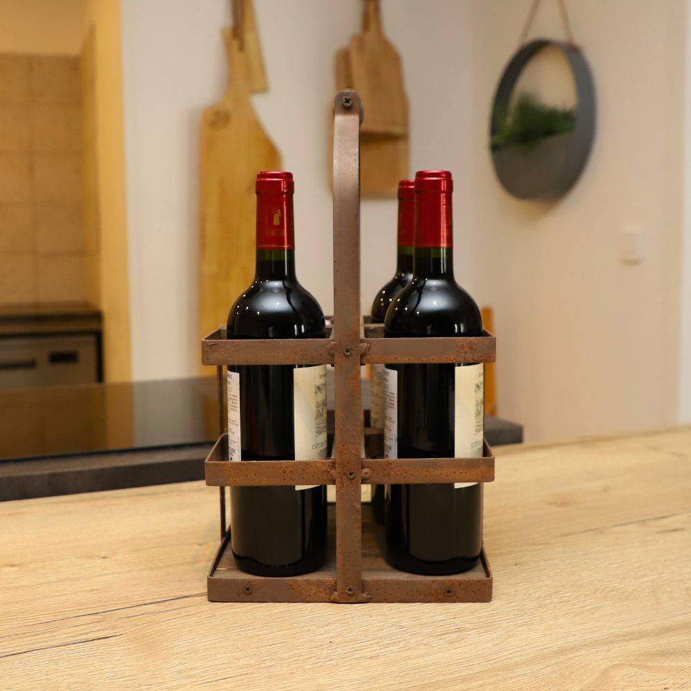 Chemin De Campagne - Porte Bouteilles bois métal marron 21.5 x 21.5 x 37 cm Chemin de campagne - Image 3