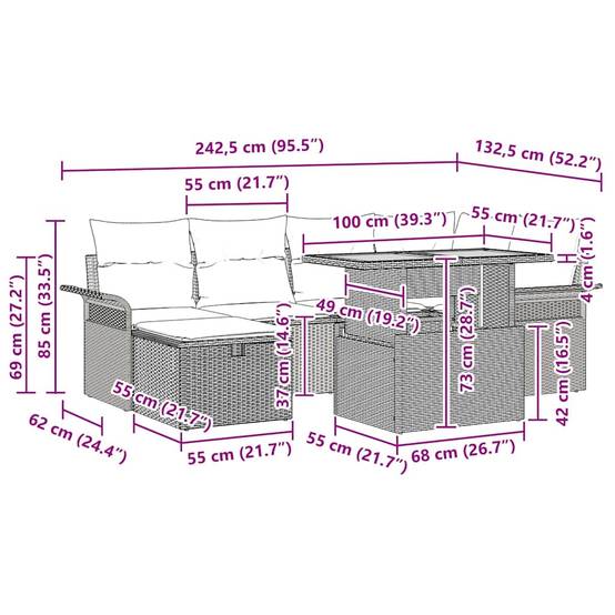 ComfortXL - Salon de jardin 6 places en Polyrotin modulable avec rangement intégré pour terrasse Beige – ComfortXL Outdoor Living - Image 5