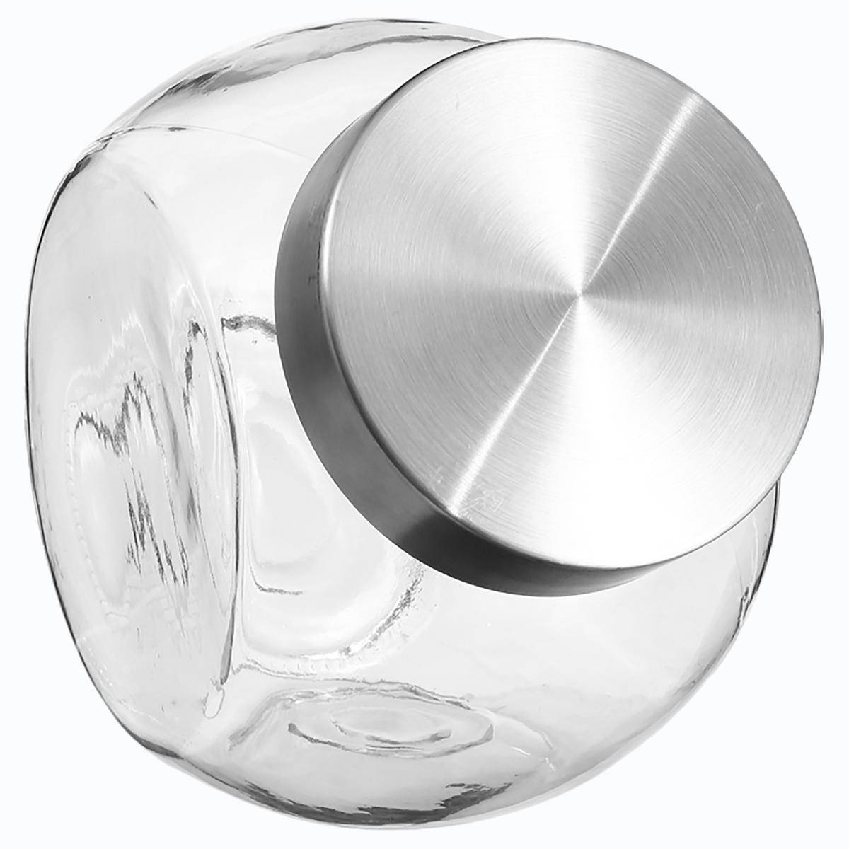 Bocal verre à bonbons couvercle inox 2,1L - 5five - Image 1