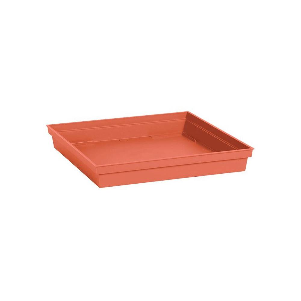 Eda - Soucoupe Carrée - Eda - Toscane - 40 Cm - Pour Pot 50 Cm Réf. 013648 - 40 X 40 X H. 5,9 Cm - Orange Terre Battue - Image 1