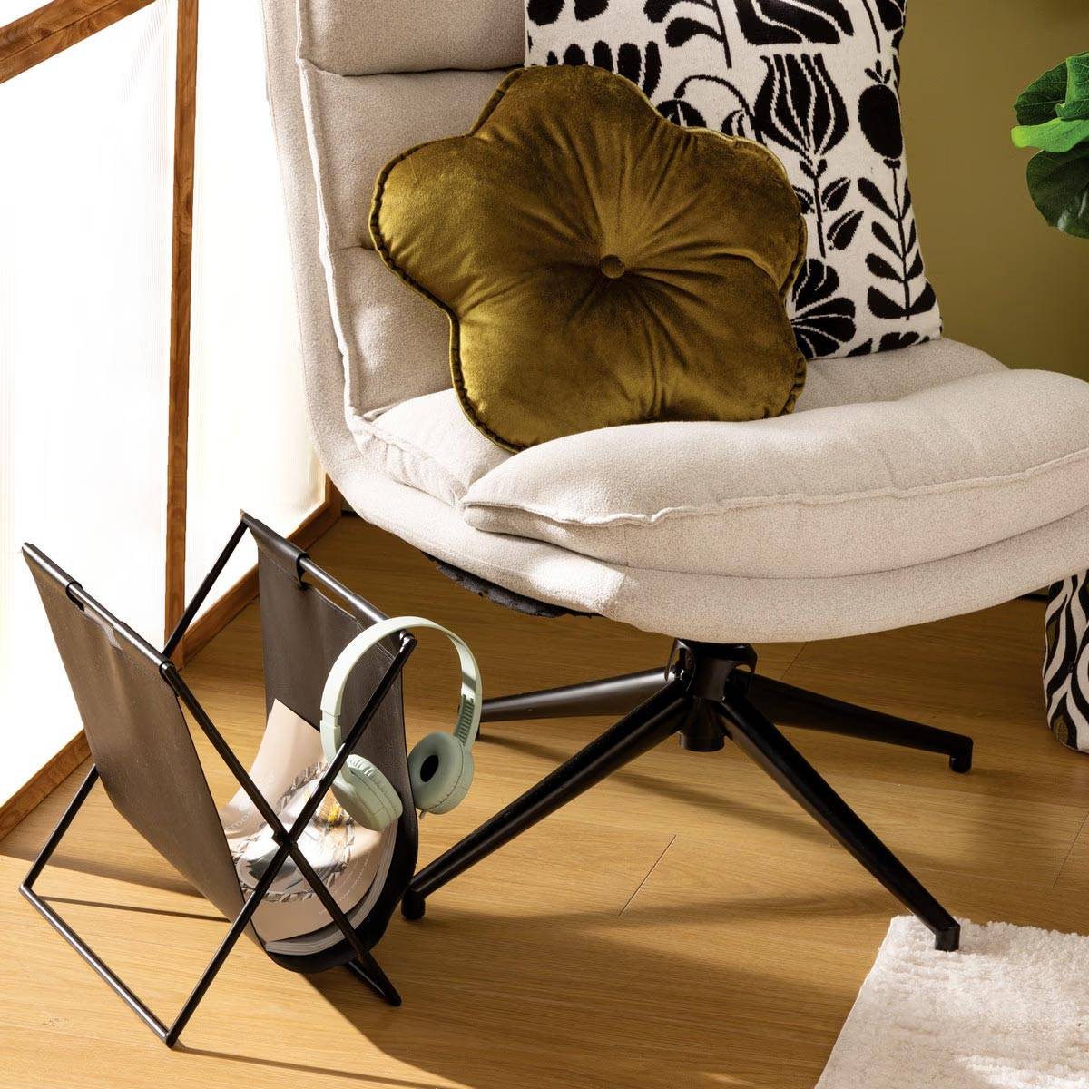 Porte-Revues Design "Twisted Lime" 37cm Noir - Image 2
