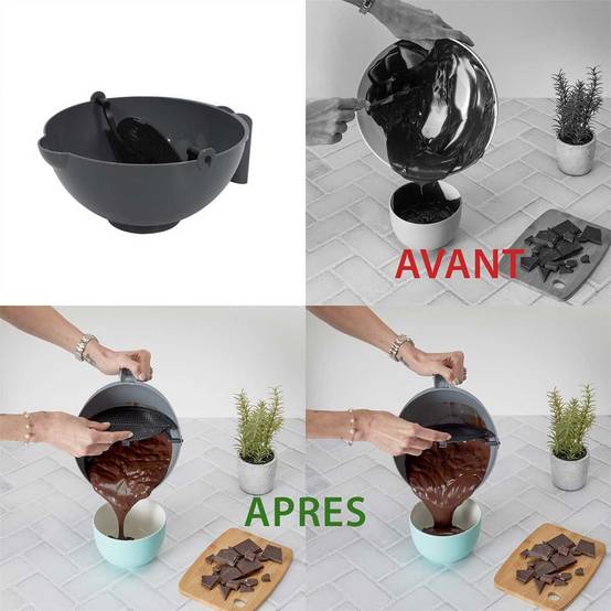 Cook Concept - Bol Multifonction "Spatule & Passoire" 22cm Noir - Image 8