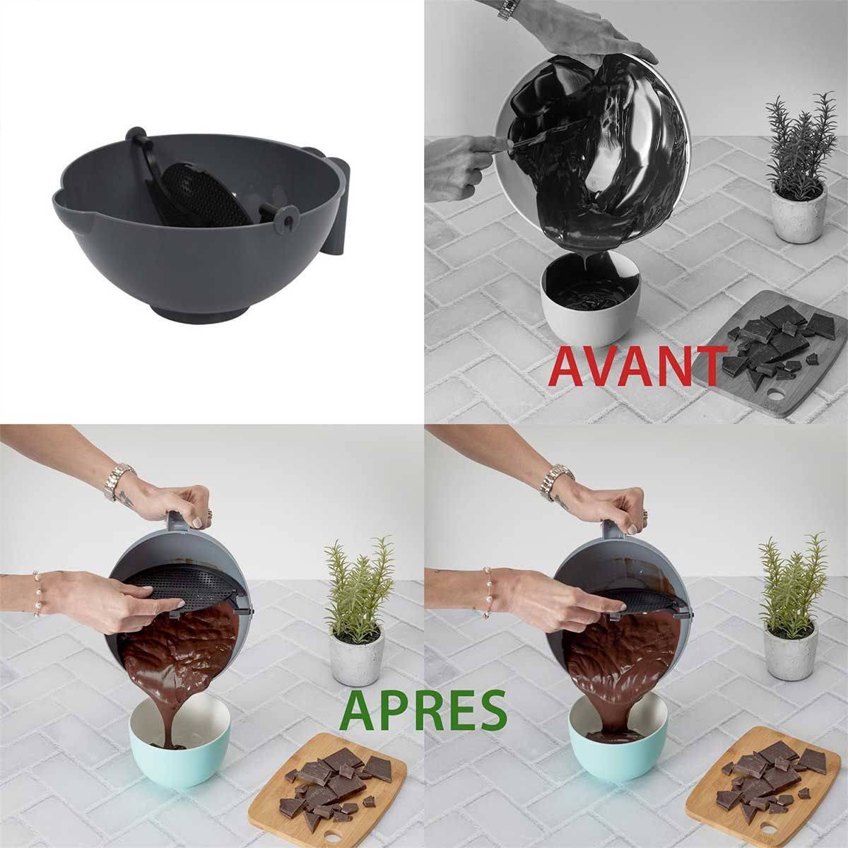 Cook Concept - Bol Multifonction "Spatule & Passoire" 22cm Noir - Image 8