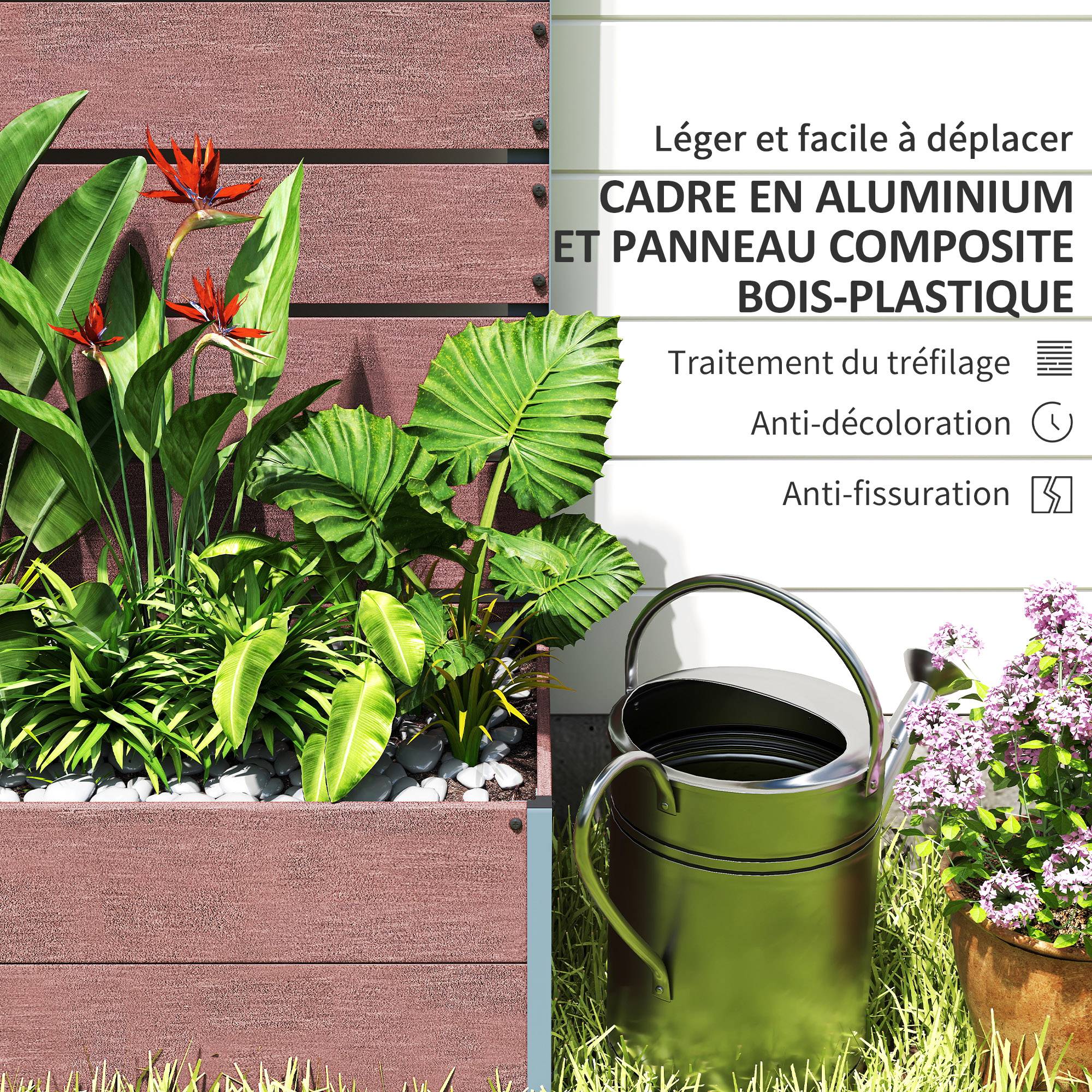 Jardinière avec treillis bois composite extérieur support plantes 150cm marron - ComfortXL Outdoor Living - Image 7