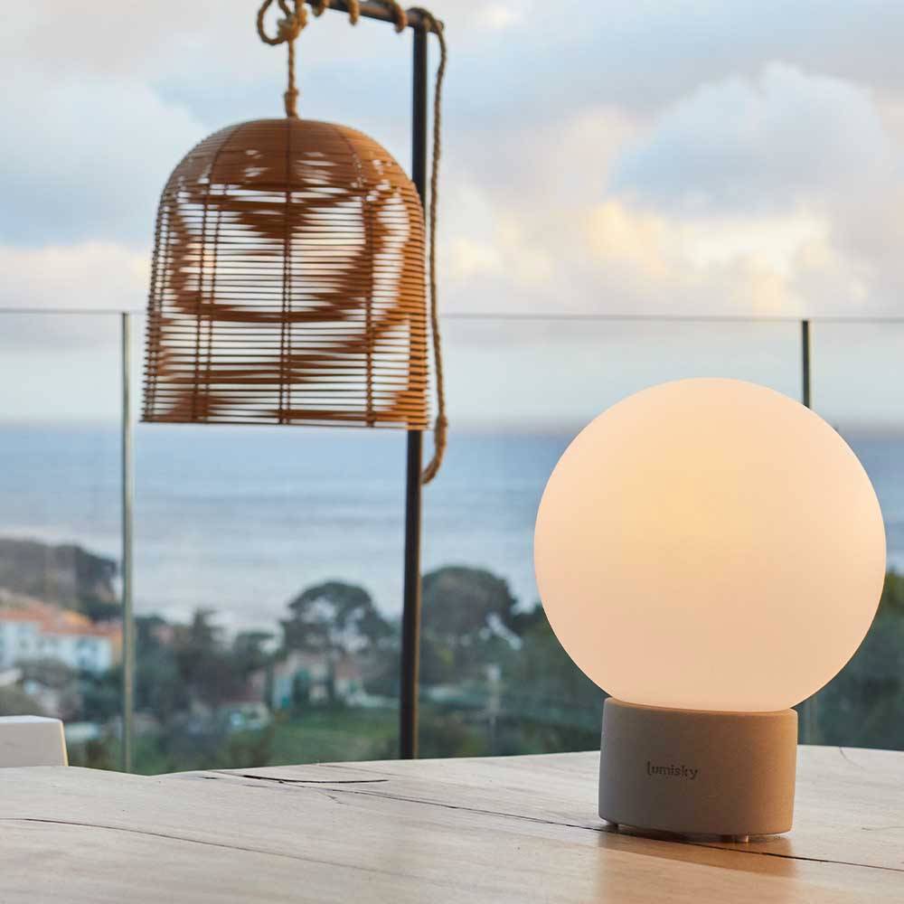 Lumisky - Lampe de table sans fil béton TERRA Gris H25cm - Image 6
