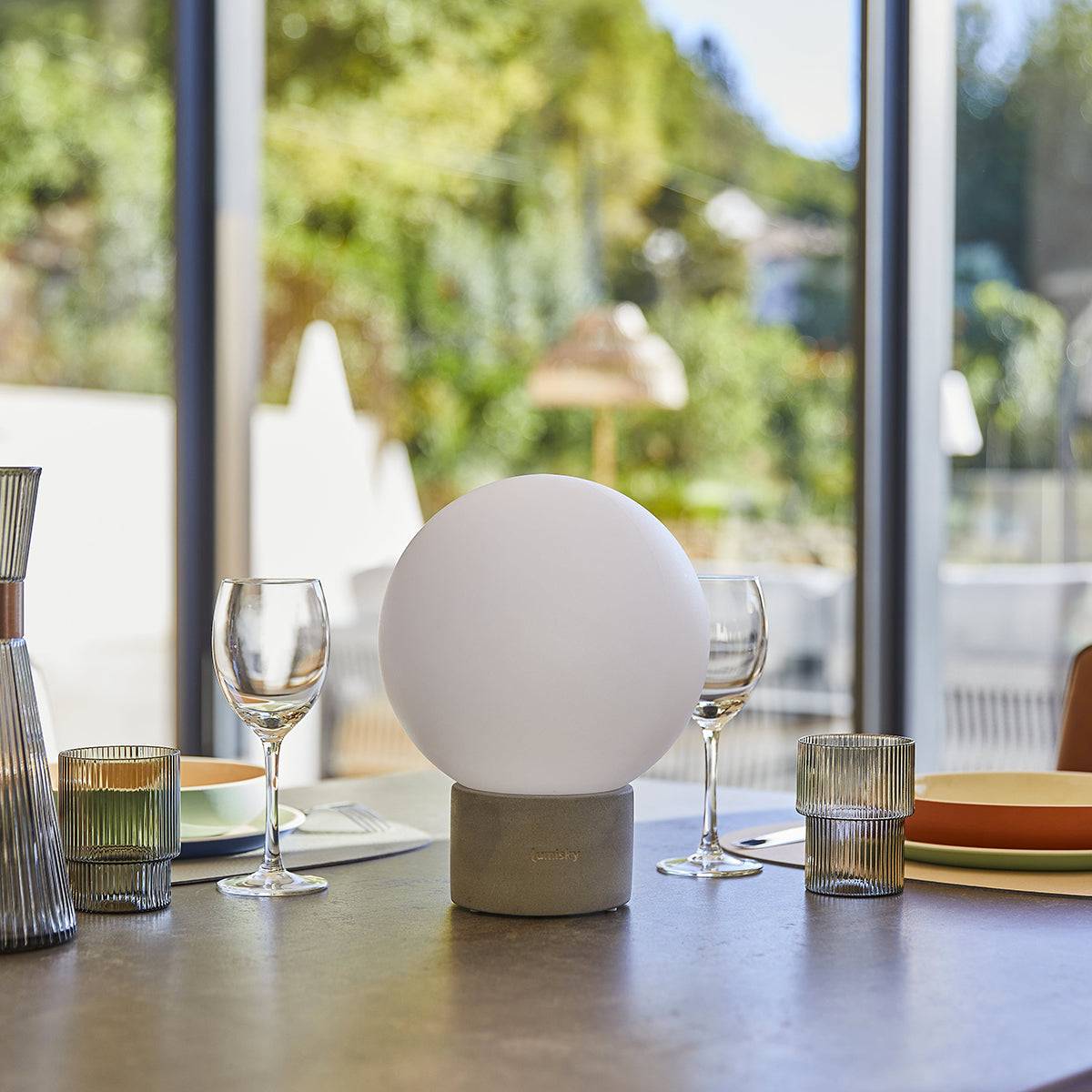 Lumisky - Lampe de table sans fil béton TERRA Gris H25cm - Image 3