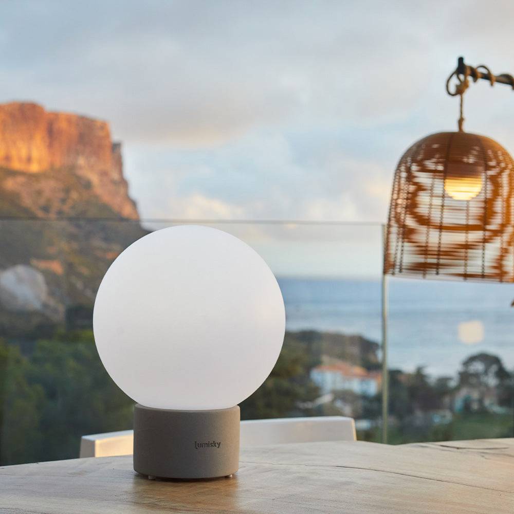 Lumisky - Lampe de table sans fil béton TERRA Gris H25cm - Image 9
