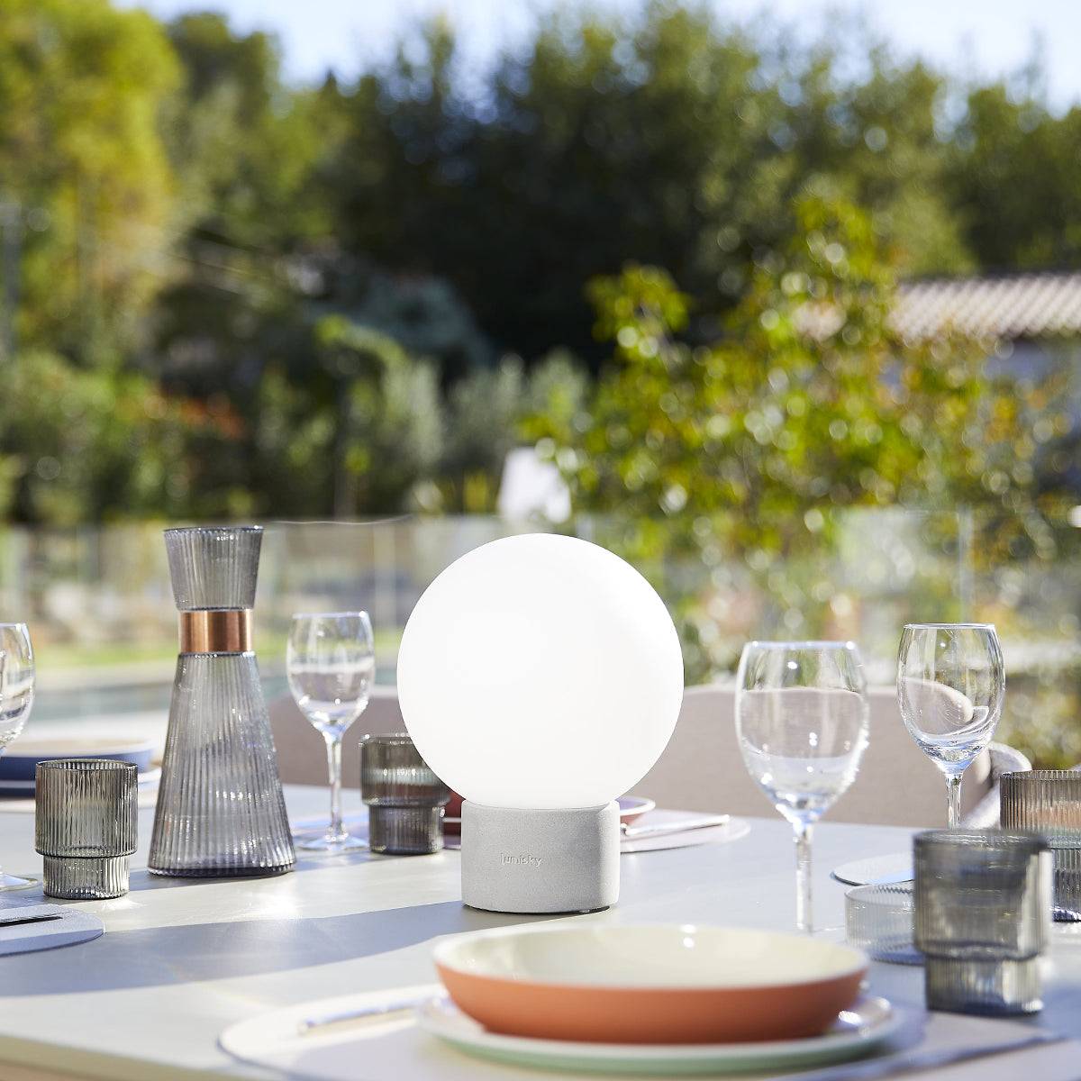 Lumisky - Lampe de table sans fil béton TERRA Gris H25cm - Image 4